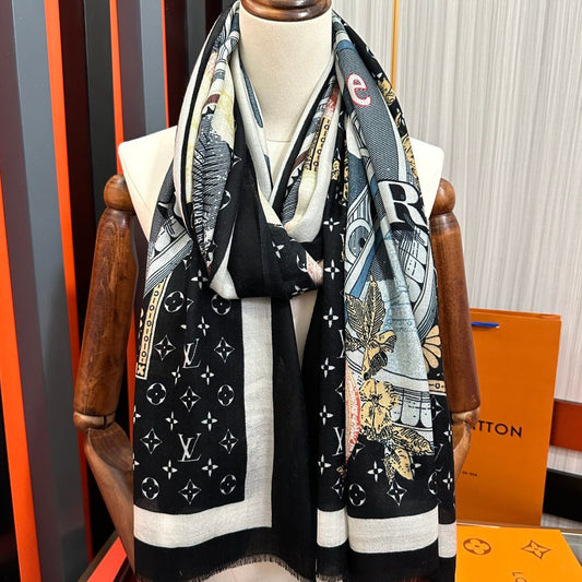 SCARF MALLES MERVEILLEUSES 200 CM IN COLORFUL CASHMERE 400066 mysite