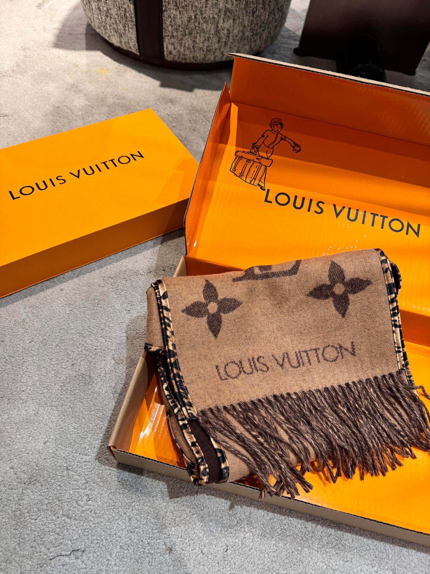 SCARF 196 CM IN COFFEE BROWN LAMBSWOOL AND CASHMERE 393080 mysite