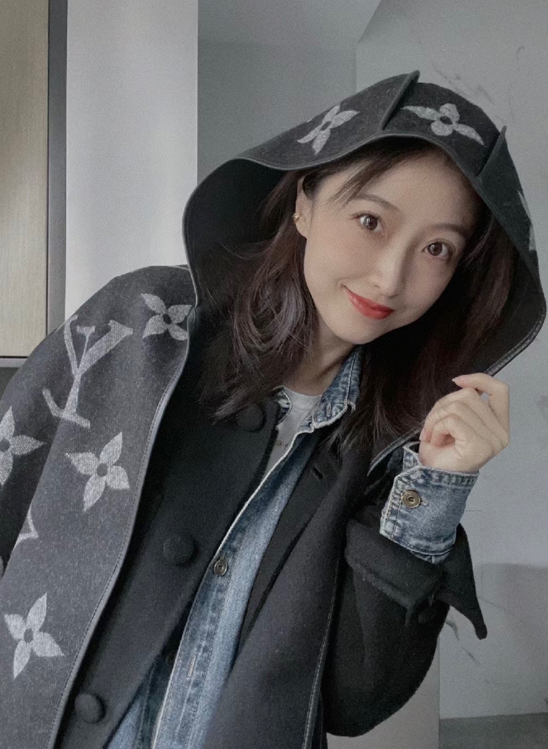 SCARF 196 CM IN BLACK MIX WHITE LAMBSWOOL AND CASHMERE 393081 mysite