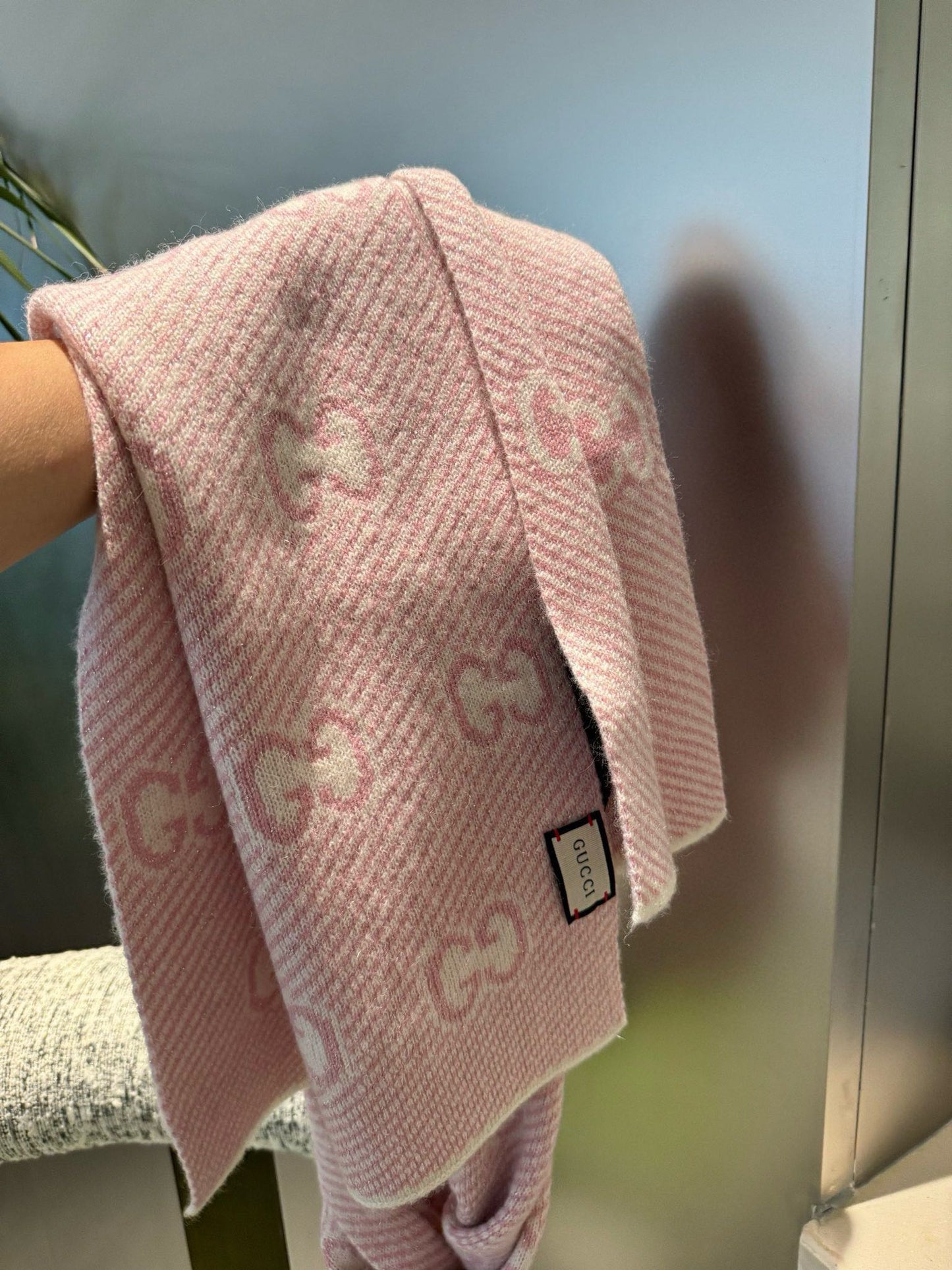 SCARF 180 CM IN LIGHT PINK WOOL 405524 mysite