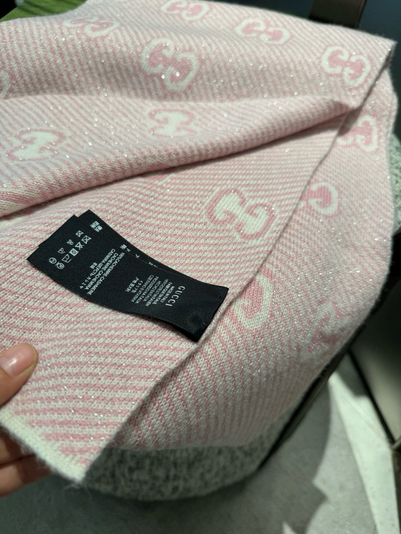 SCARF 180 CM IN LIGHT PINK WOOL 405524 mysite