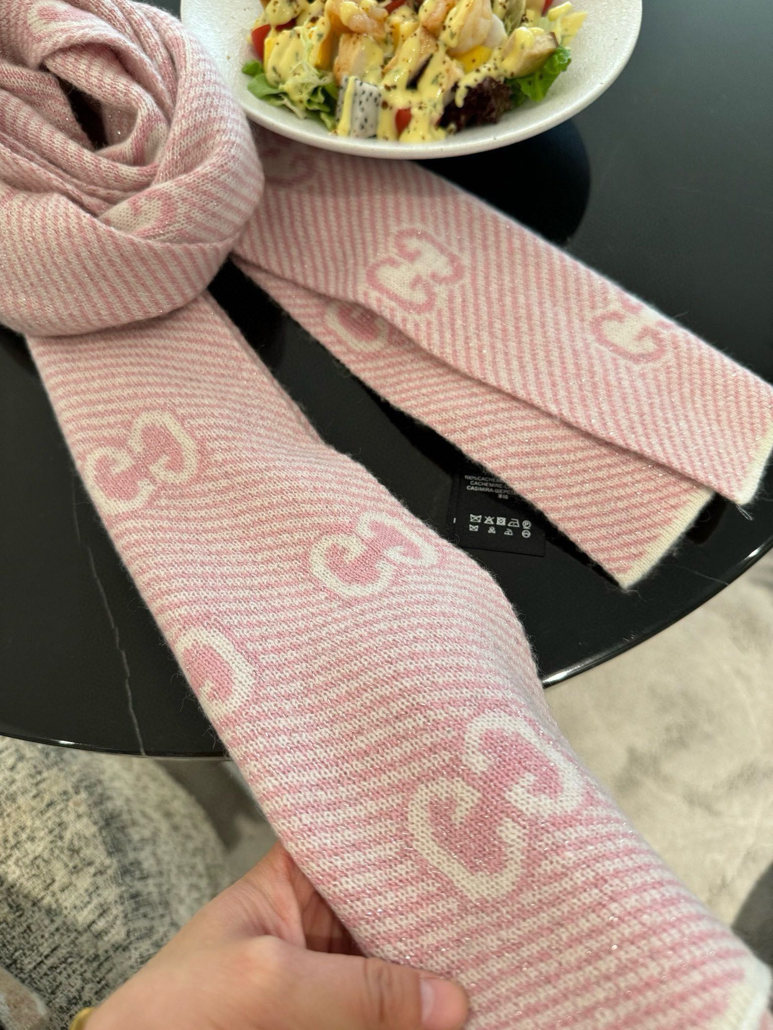 SCARF 180 CM IN LIGHT PINK WOOL 405524 mysite