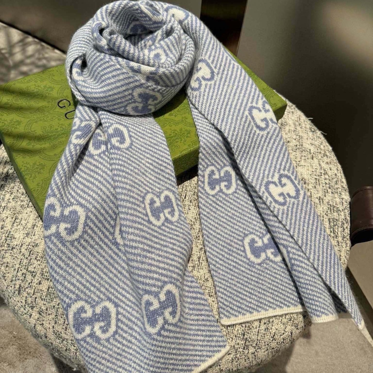 SCARF 180 CM IN ELECTRIC BLUE WOOL 405525 mysite