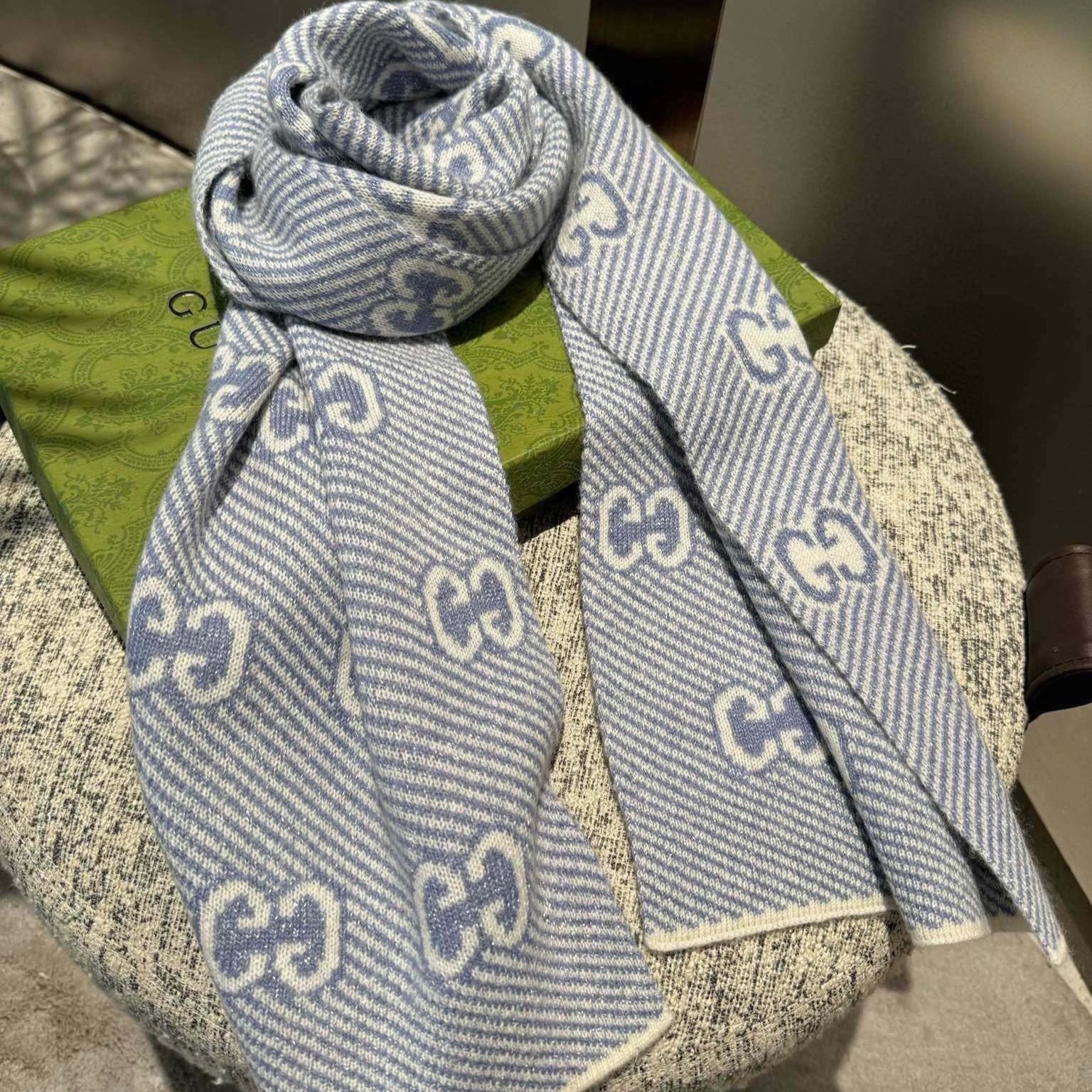 SCARF 180 CM IN ELECTRIC BLUE WOOL 405525 mysite