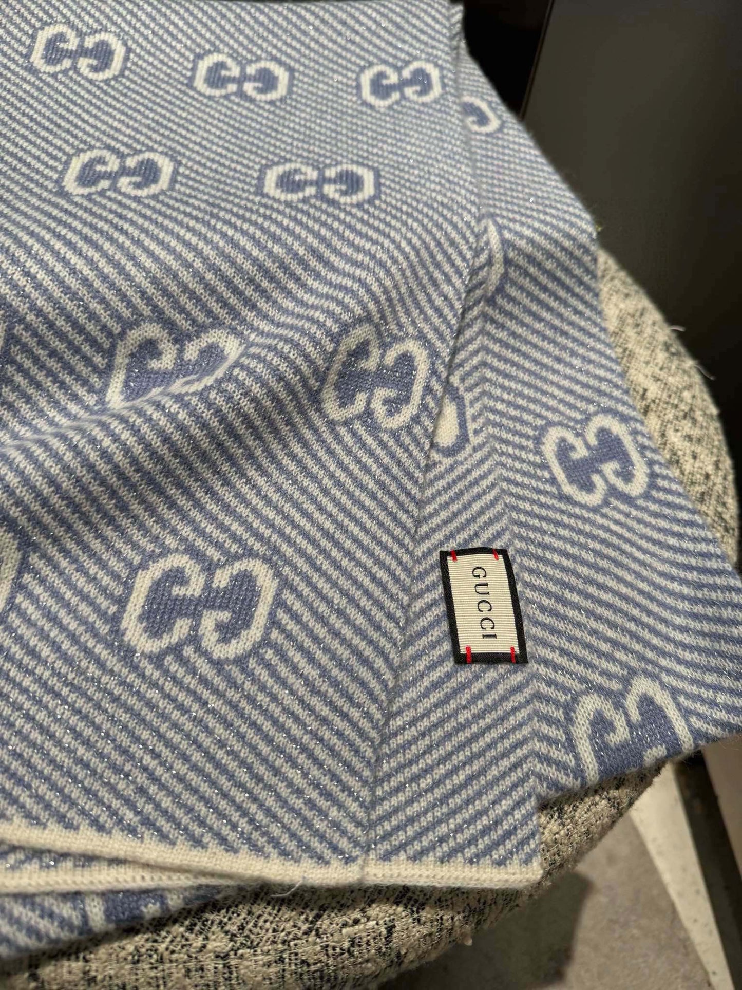 SCARF 180 CM IN ELECTRIC BLUE WOOL 405525 mysite