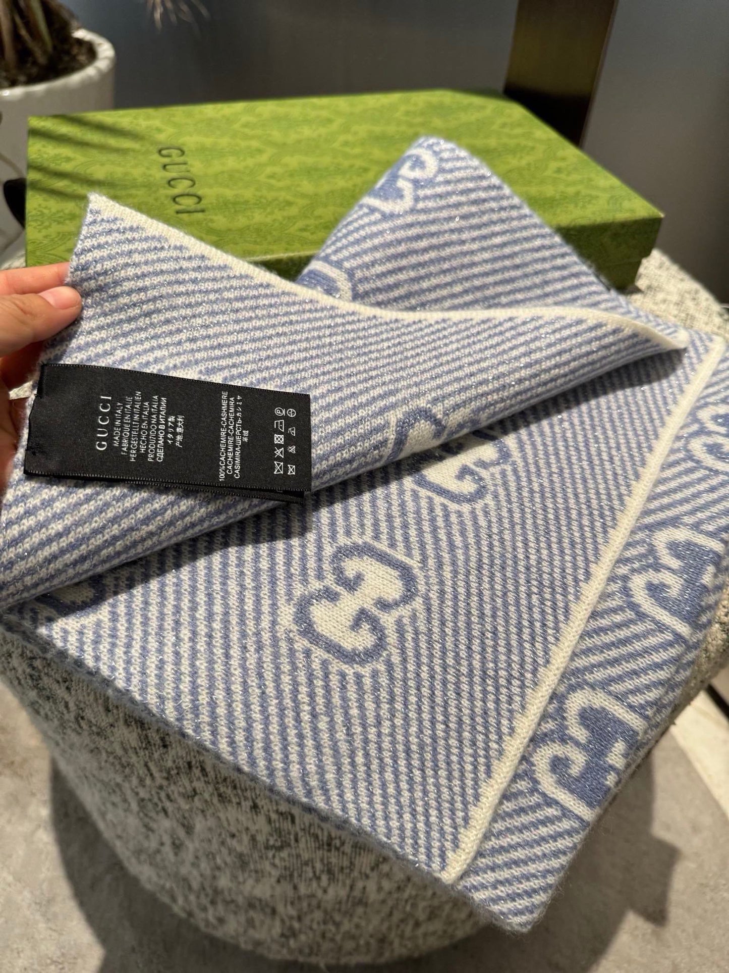 SCARF 180 CM IN ELECTRIC BLUE WOOL 405525 mysite