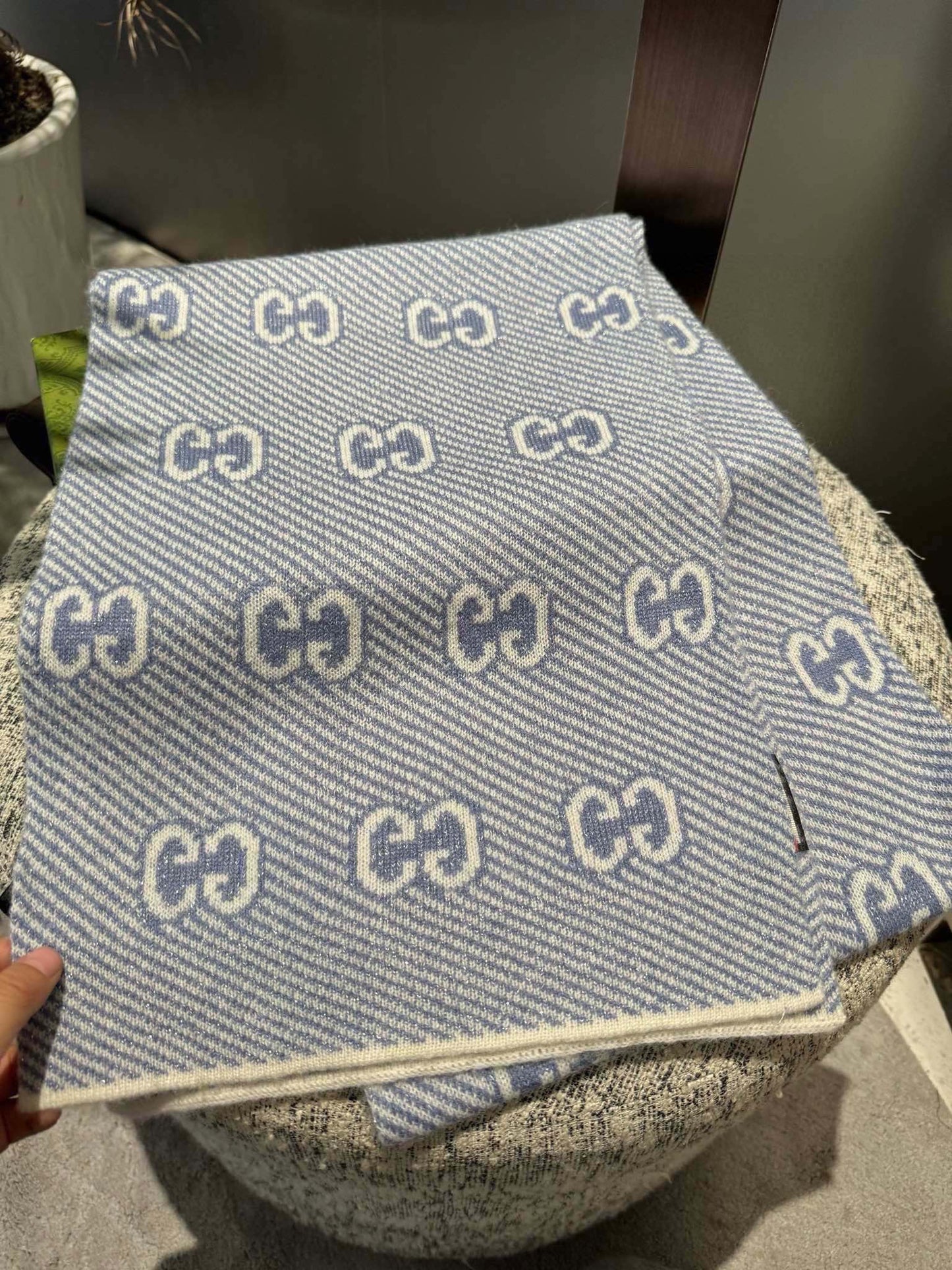 SCARF 180 CM IN ELECTRIC BLUE WOOL 405525 mysite