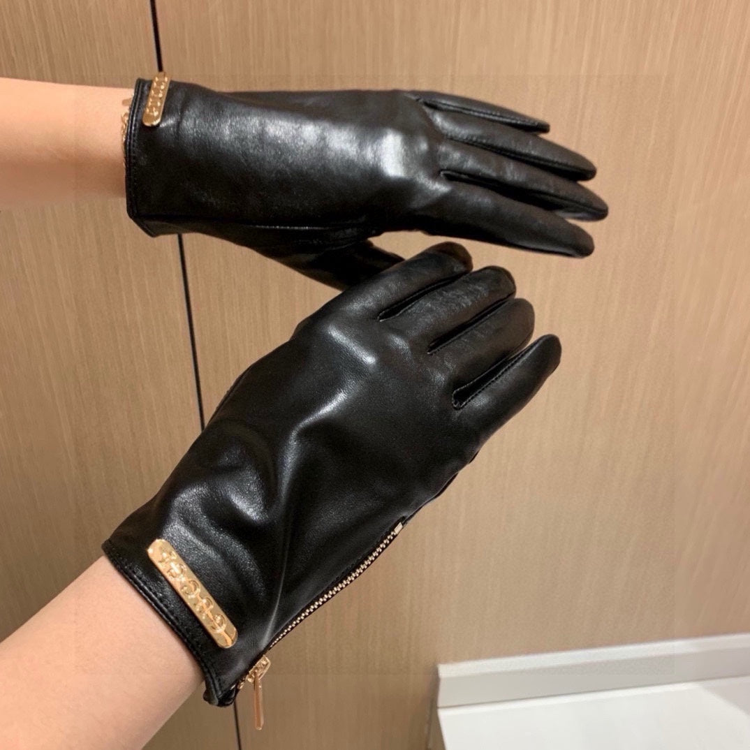 TOUCHSCREEN GLOVES WITH SIDE ZIPPER IN BLACK LAMBSKIN 456311 mysite