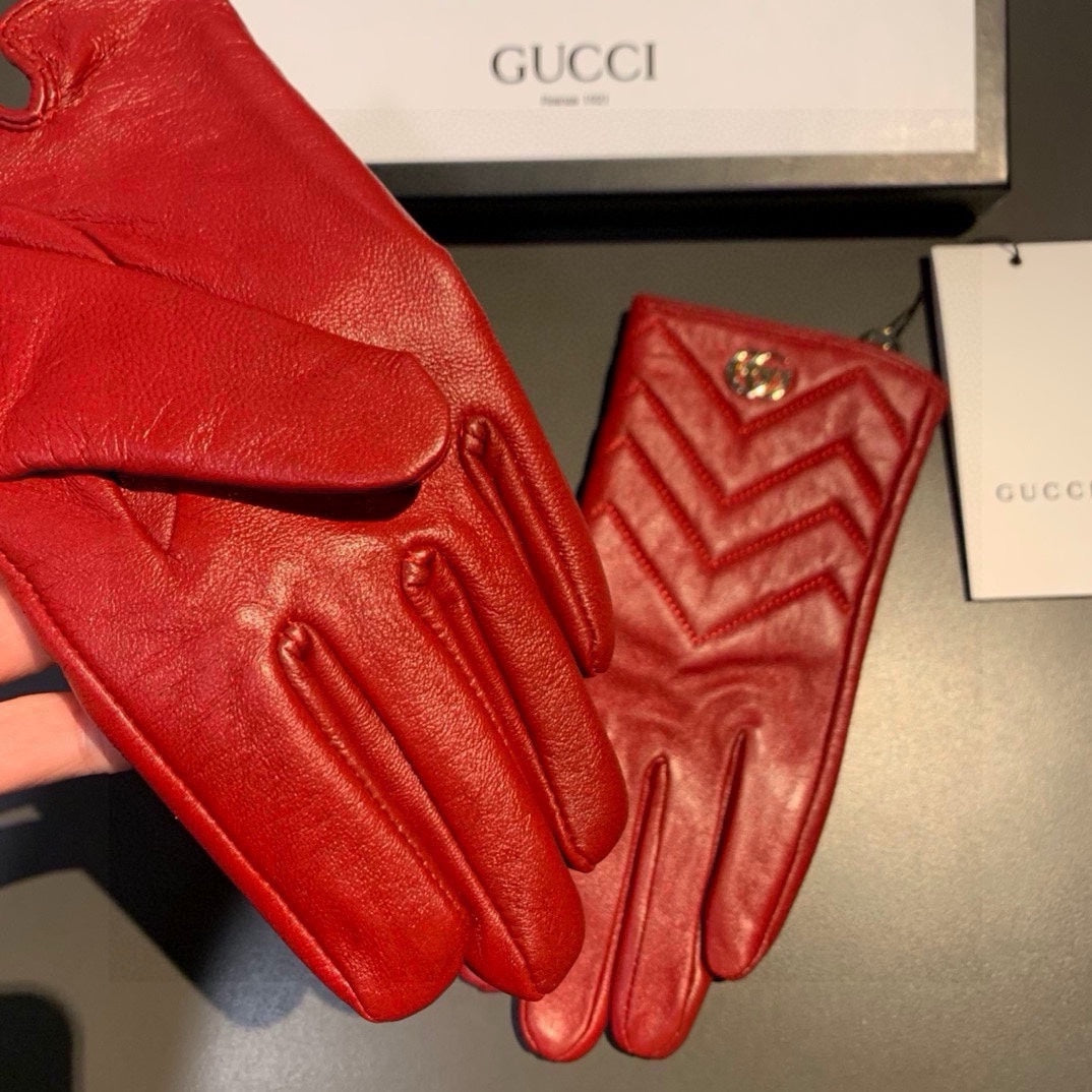 TOUCHSCREEN GLOVES IN RED LAMBSKIN AND FABRIC LINING 463860 mysite