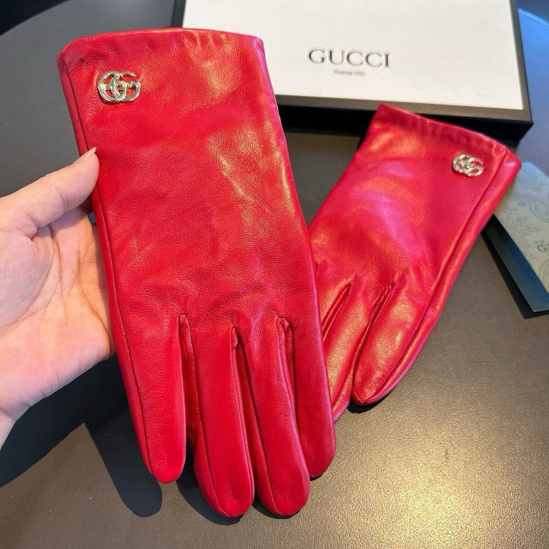TOUCHSCREEN GLOVES IN RED LAMBSKIN AND SHEARLING LINING 463862 mysite
