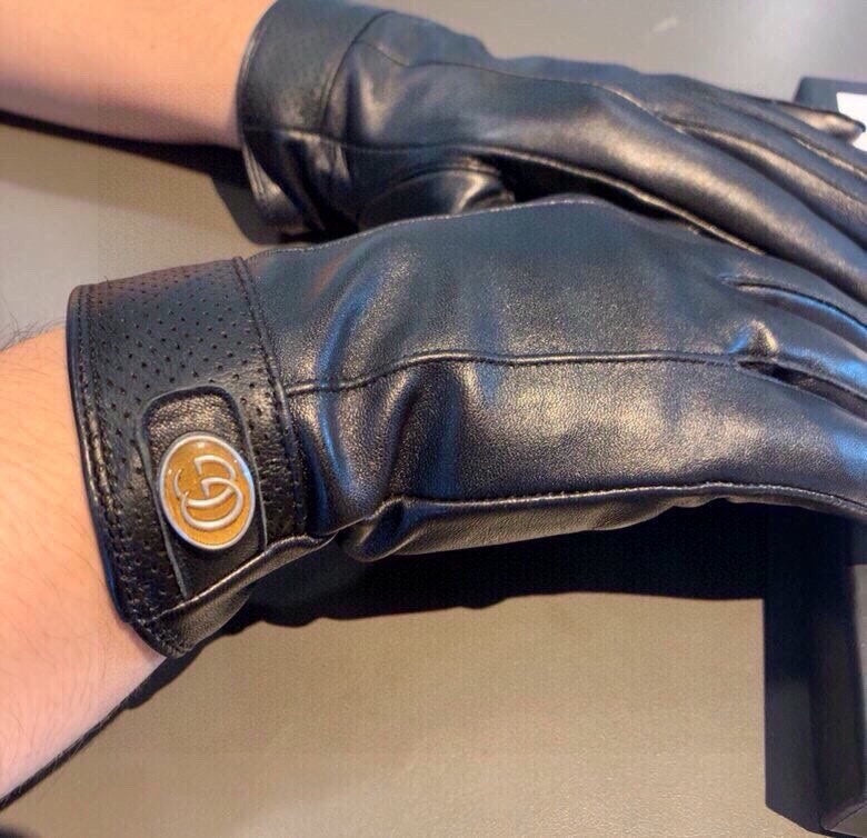 GLOVES IN BLACK CALFSKIN AND FLEECE LINING 465014 mysite