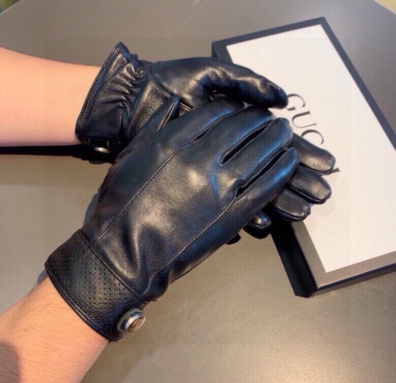 GLOVES IN BLACK CALFSKIN AND FLEECE LINING 465014 mysite
