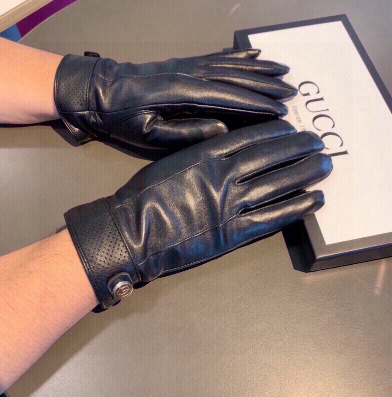 GLOVES IN BLACK CALFSKIN AND FLEECE LINING 465014 mysite
