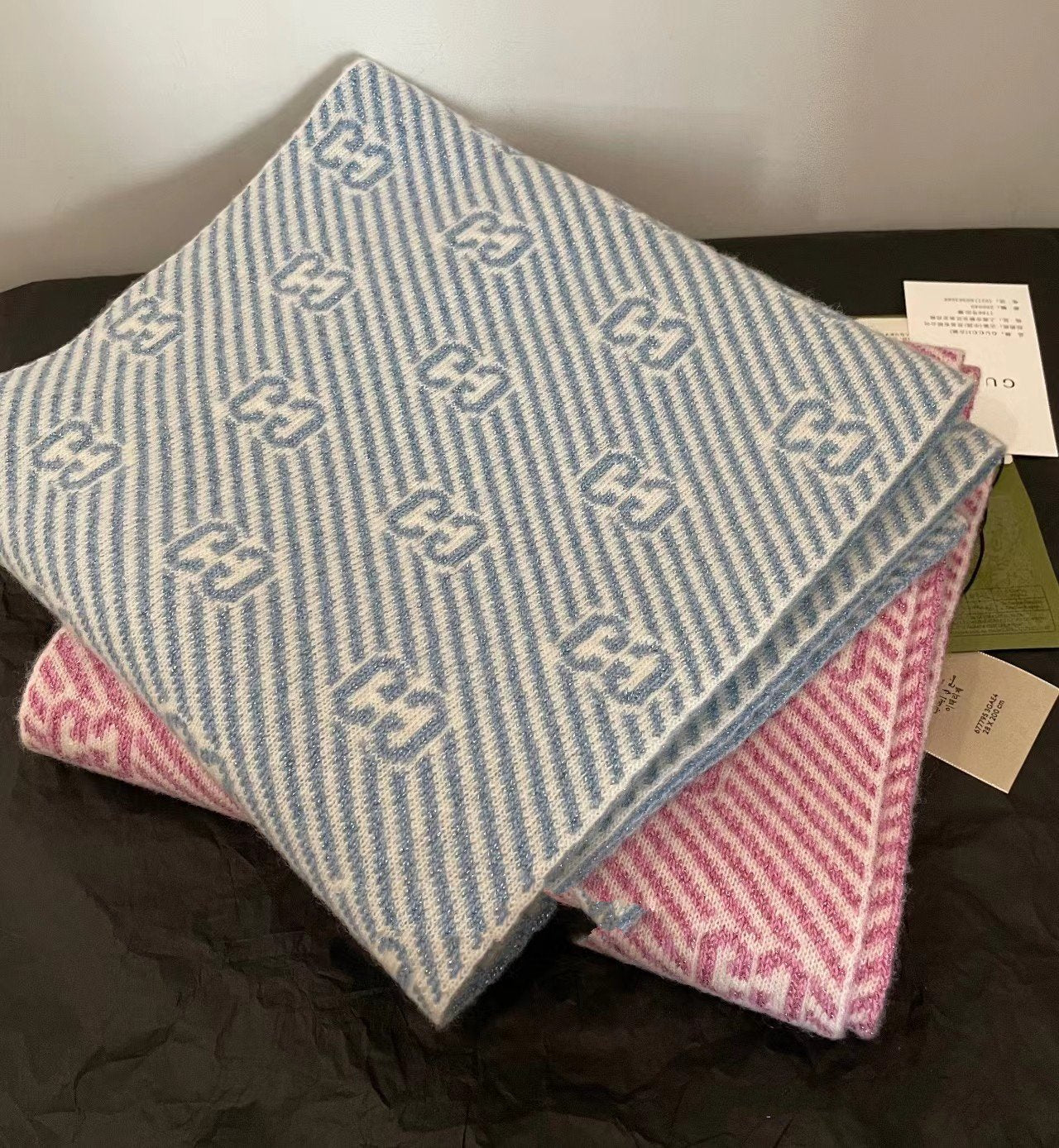 SCARF 195 CM IN SAPPHIRE BLUE WOOL 401496 mysite