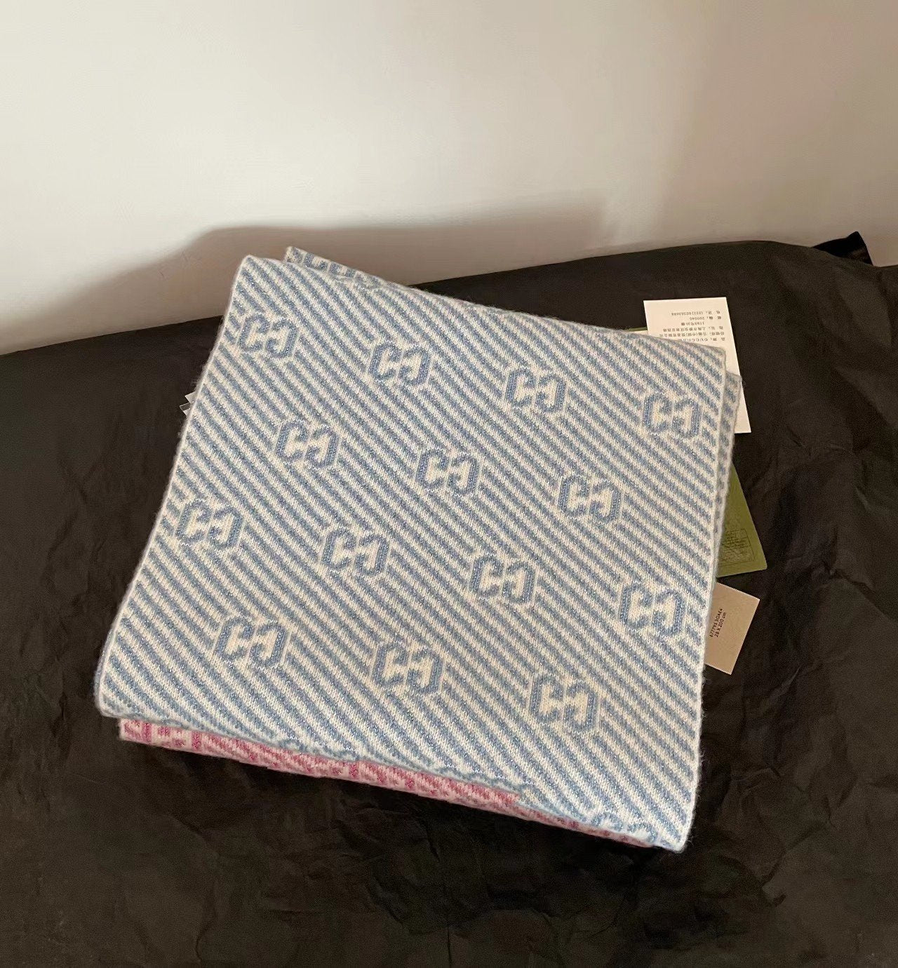 SCARF 195 CM IN SAPPHIRE BLUE WOOL 401496 mysite