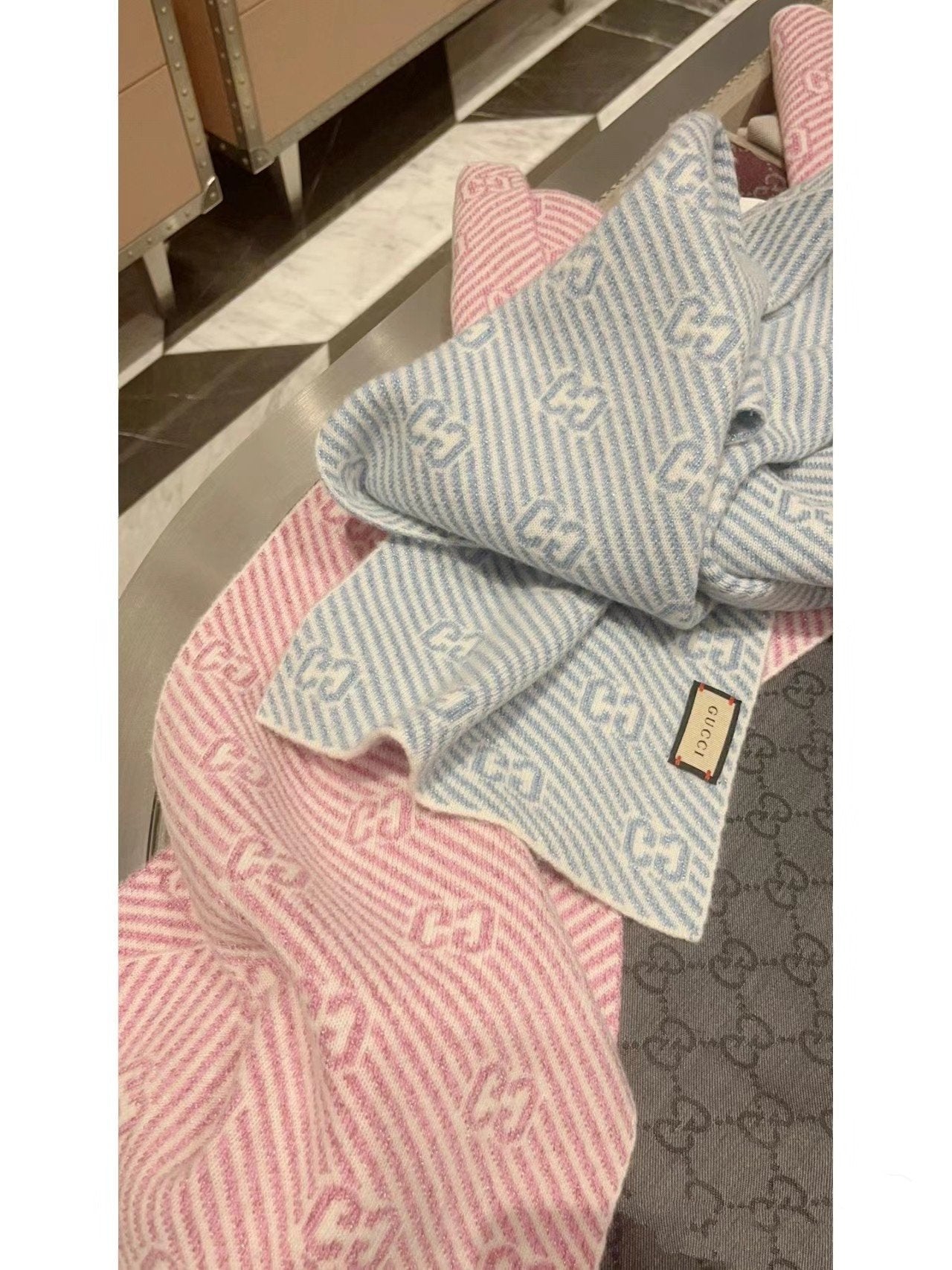 SCARF 195 CM IN SAPPHIRE BLUE WOOL 401496 mysite