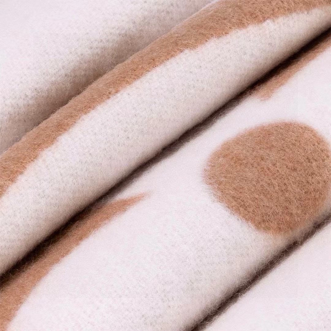 MEDALLION SCARF 235 CM IN PEANUT BROWN MIX WHITE WOOL 399899 mysite