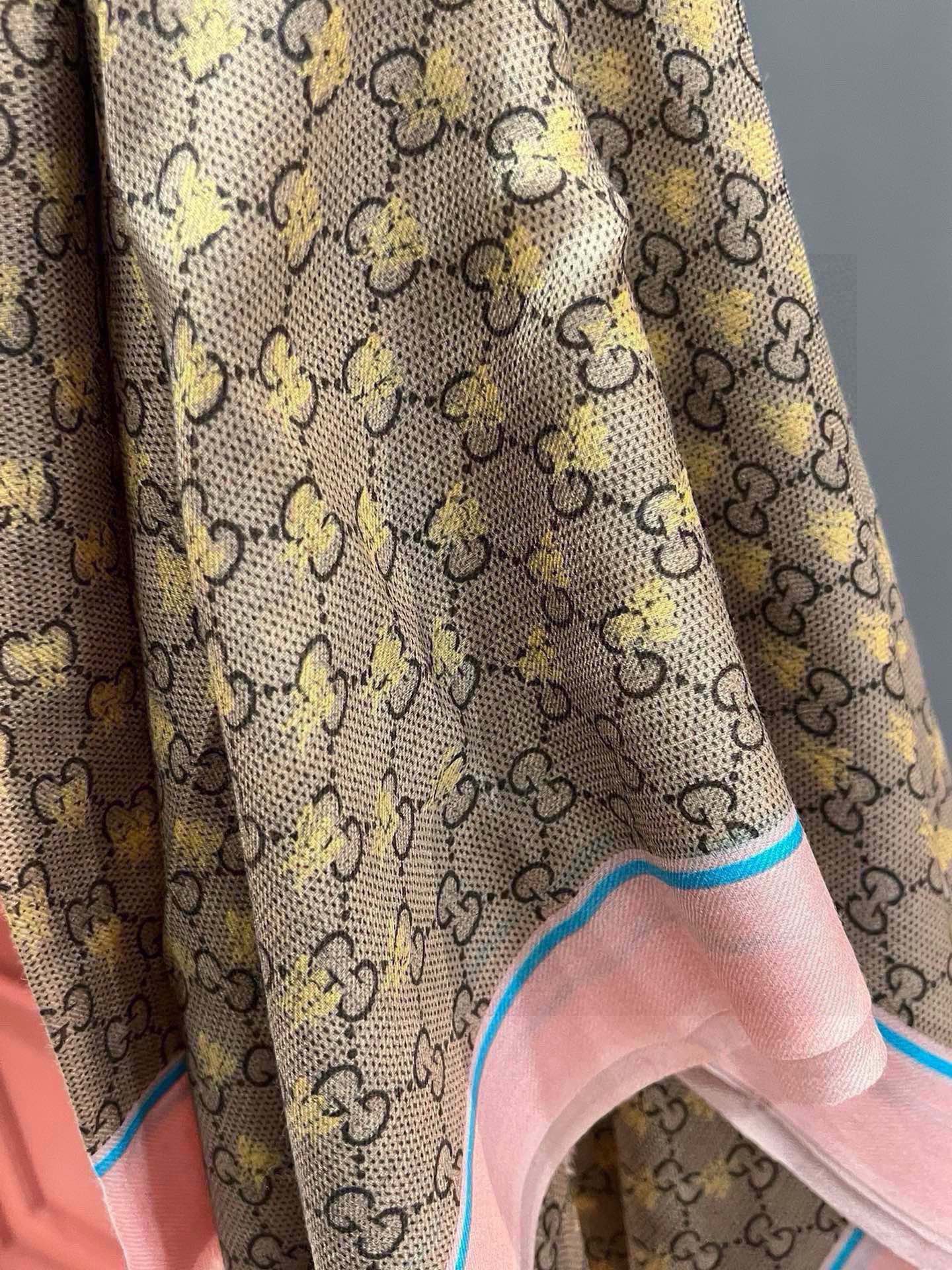 SCARF 200 CM IN KHAKI BROWN MIX LIGHT PINK CASHMERE 405265 mysite