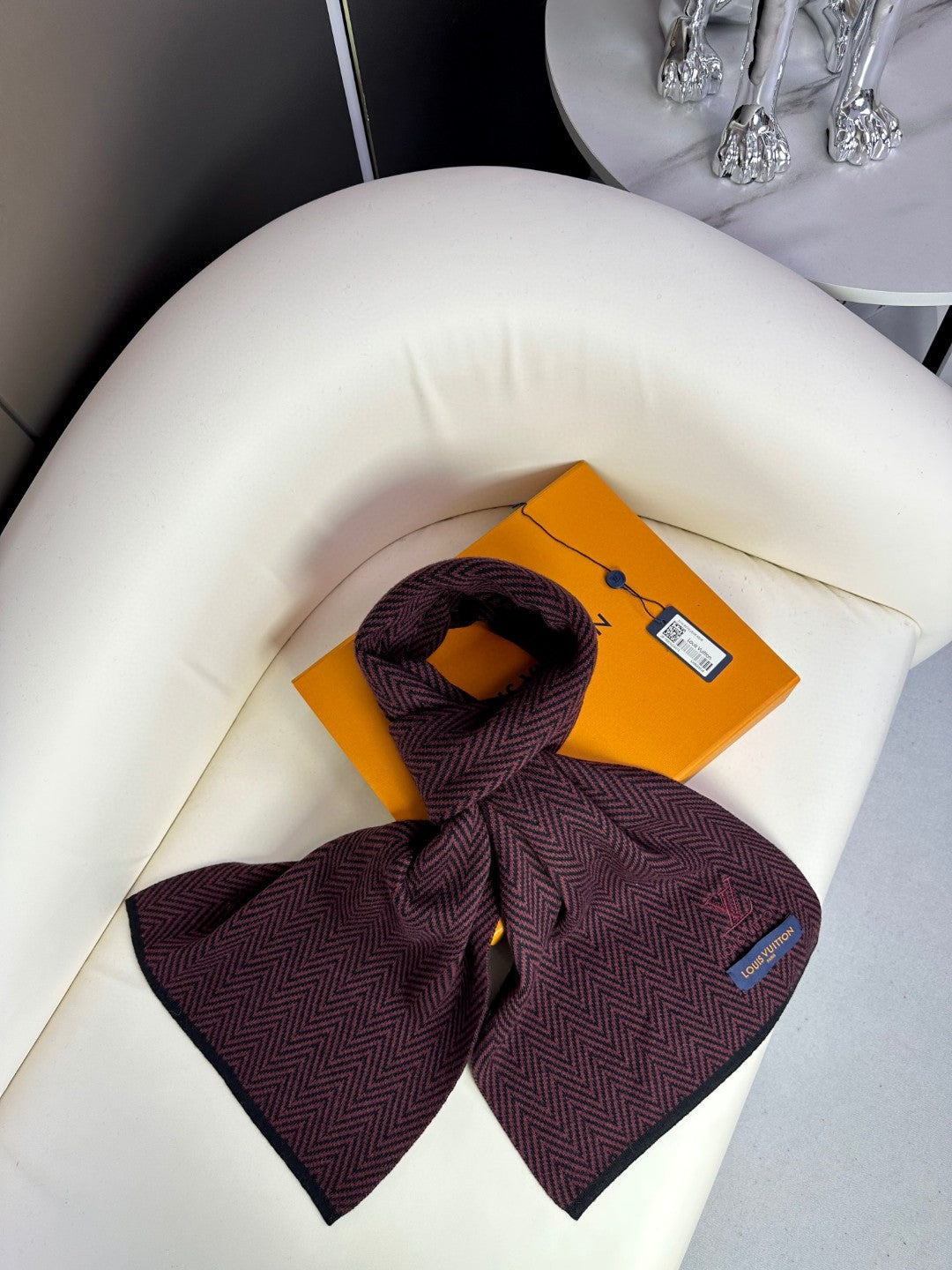 SCARF 180 CM IN WINE PURPLE CASHMERE 393154 mysite