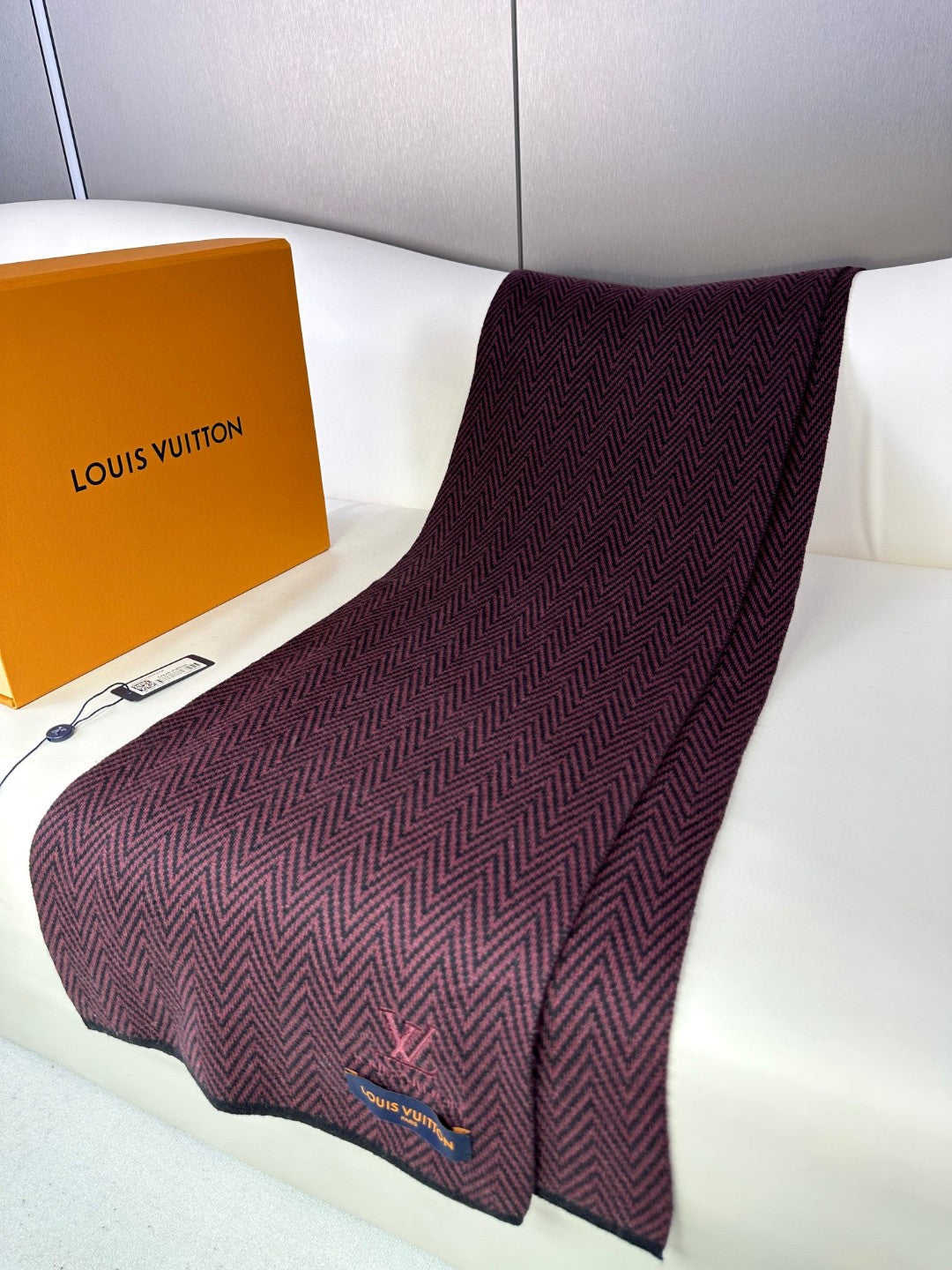 SCARF 180 CM IN WINE PURPLE CASHMERE 393154 mysite