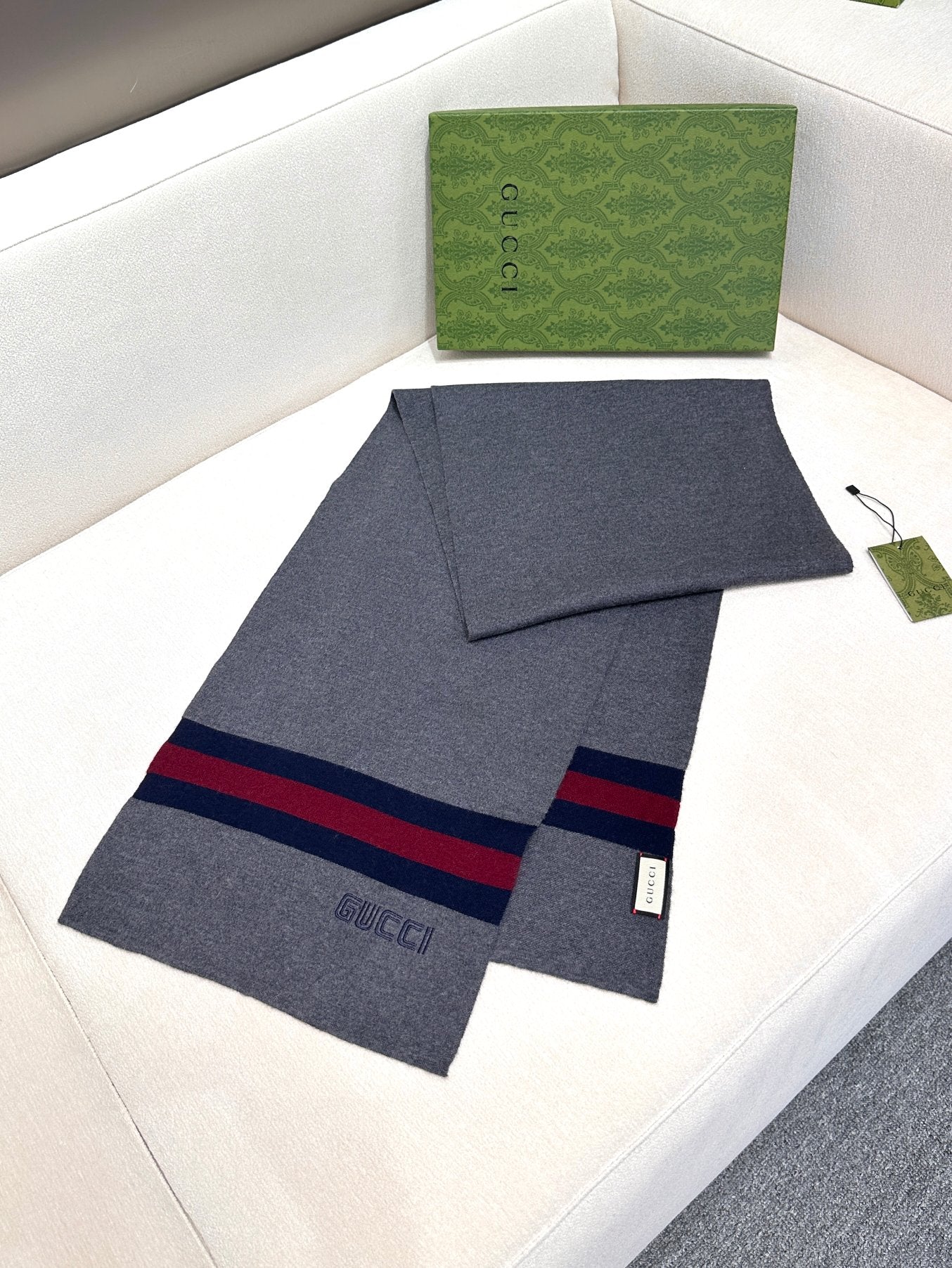 SCARF 180 CM IN SHARK GRAY CASHMERE 398451 mysite