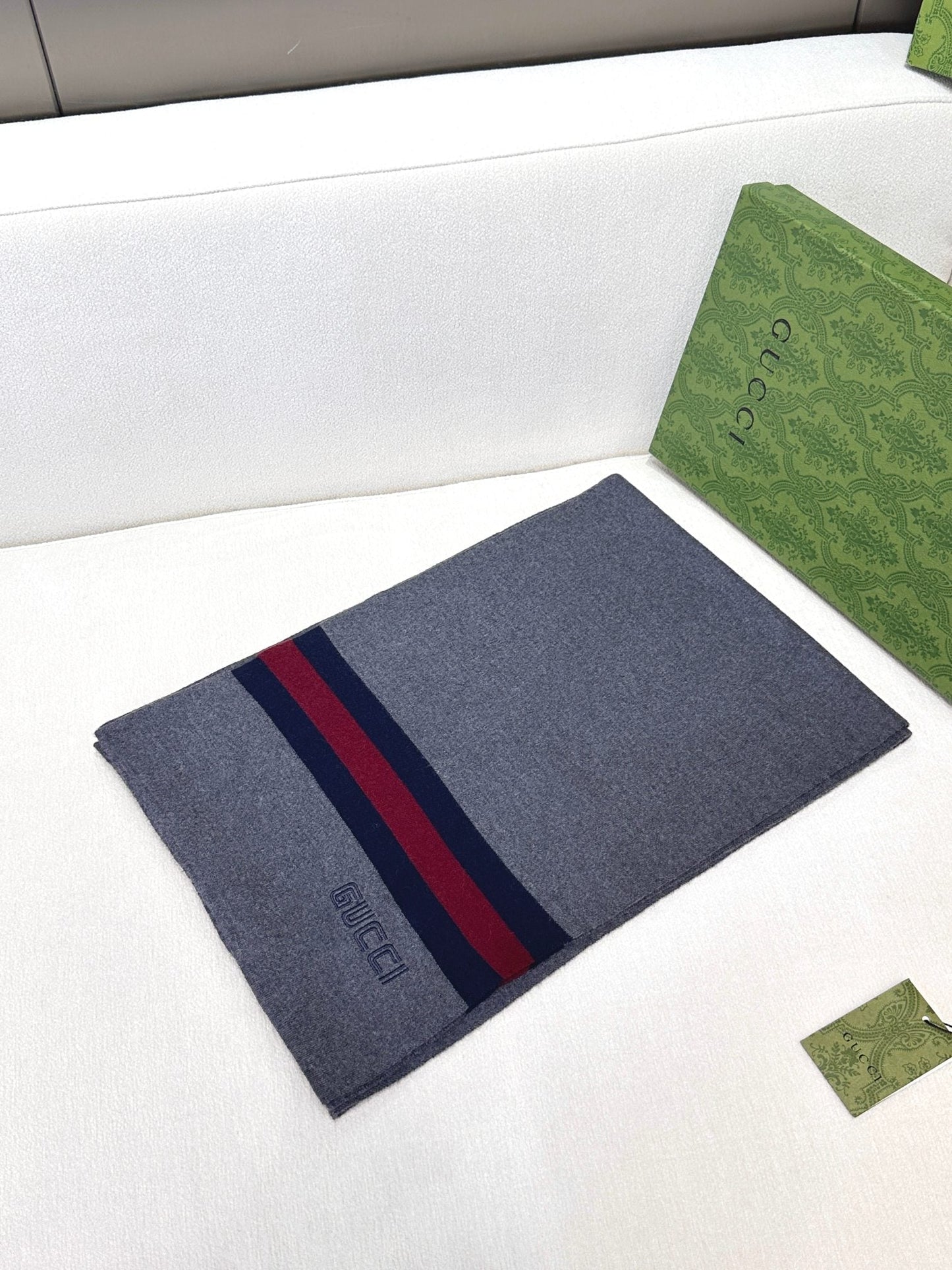 SCARF 180 CM IN SHARK GRAY CASHMERE 398451 mysite