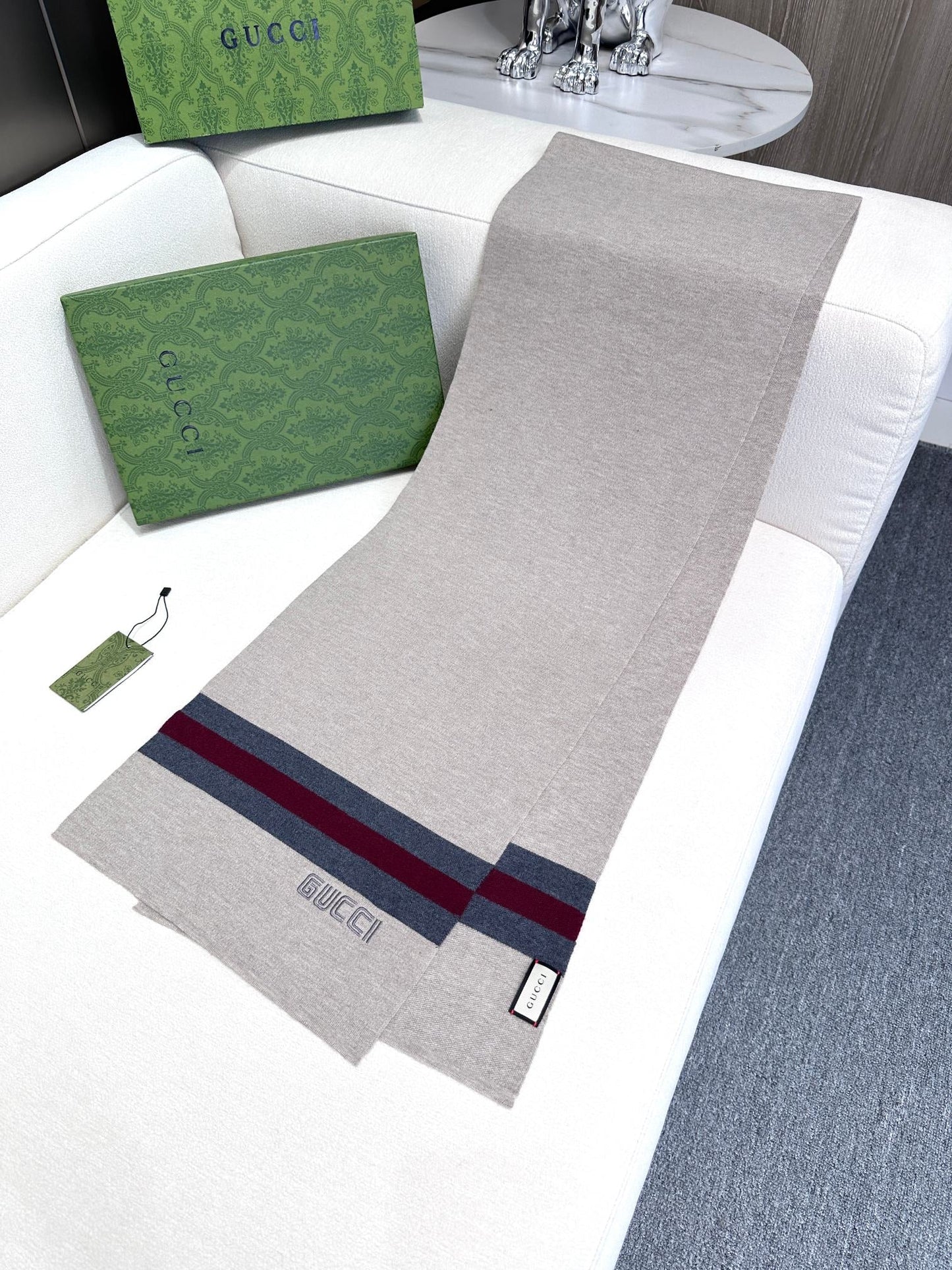 SCARF 180 CM IN HARBOR GRAY CASHMERE 398452 mysite