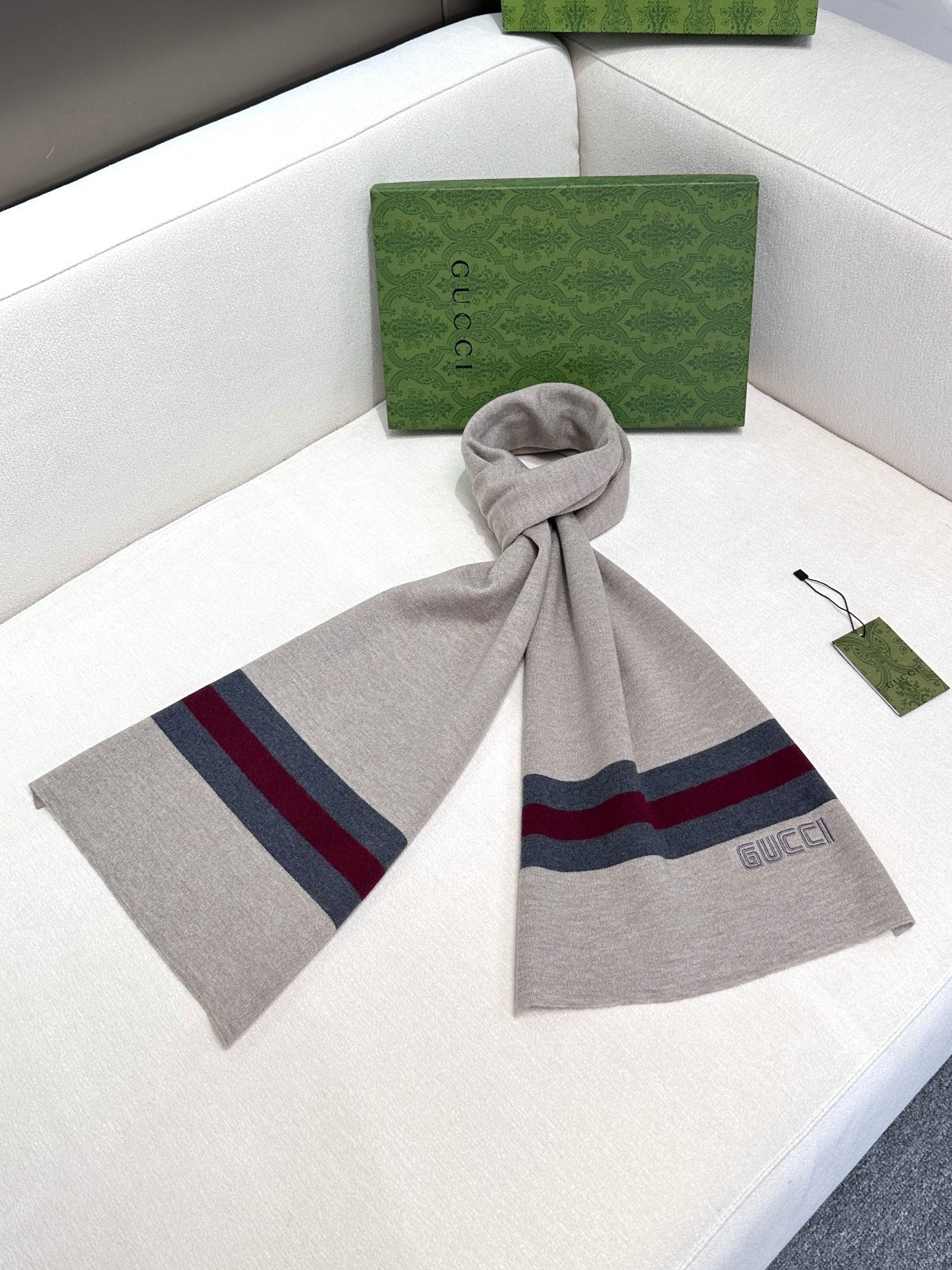 SCARF 180 CM IN HARBOR GRAY CASHMERE 398452 mysite