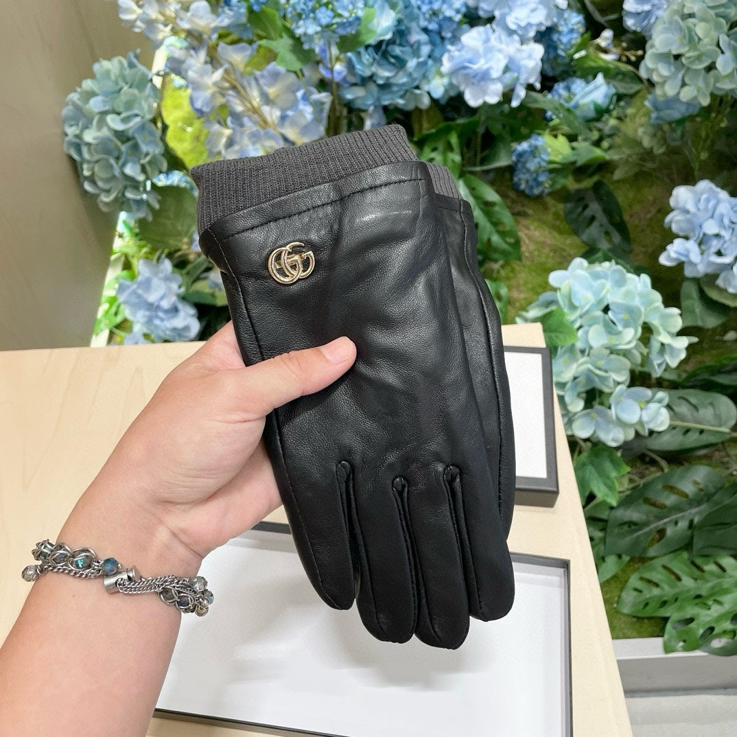 GLOVES IN BLACK SHEEPSKIN MIX WOOL 463824 mysite