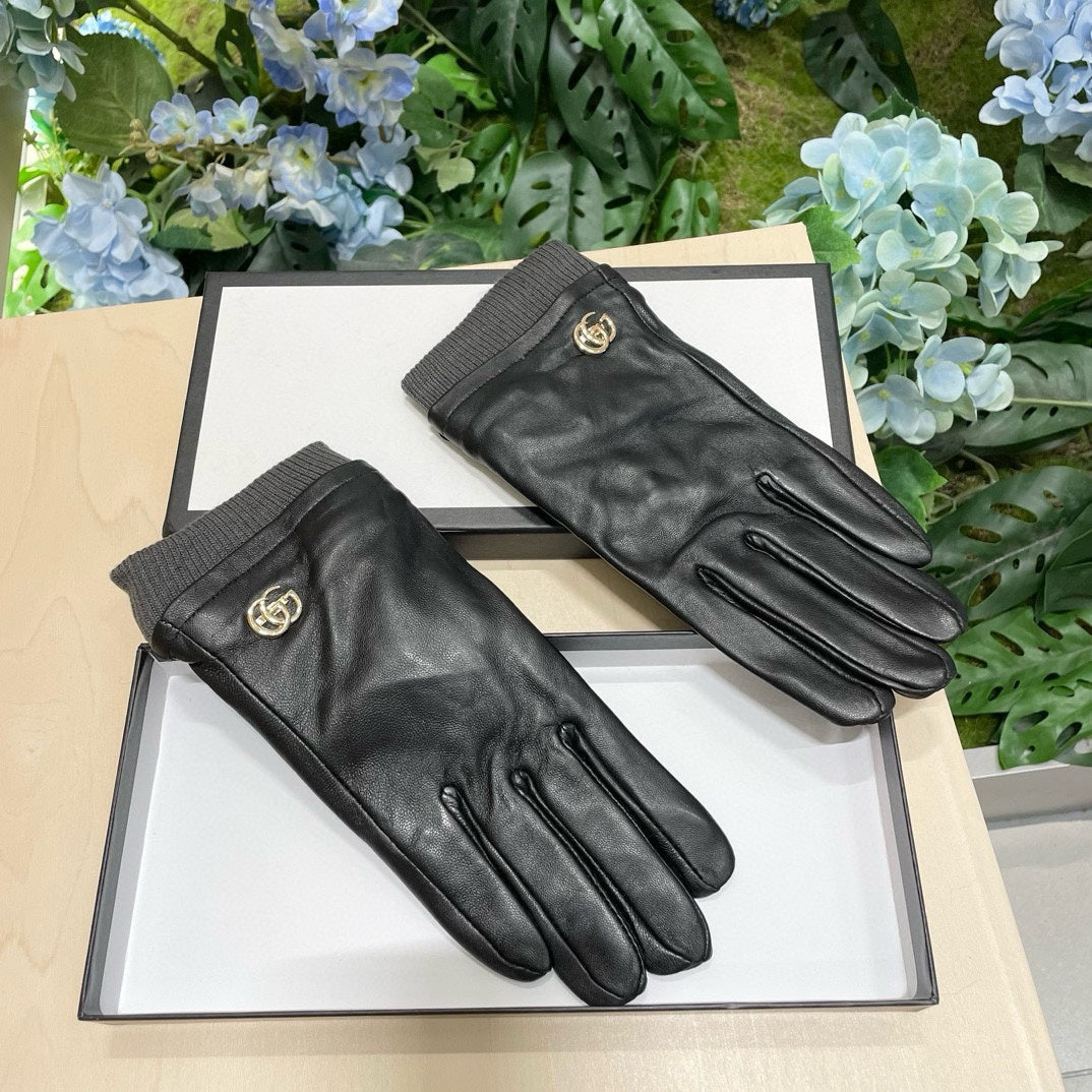 GLOVES IN BLACK SHEEPSKIN MIX WOOL 463824 mysite