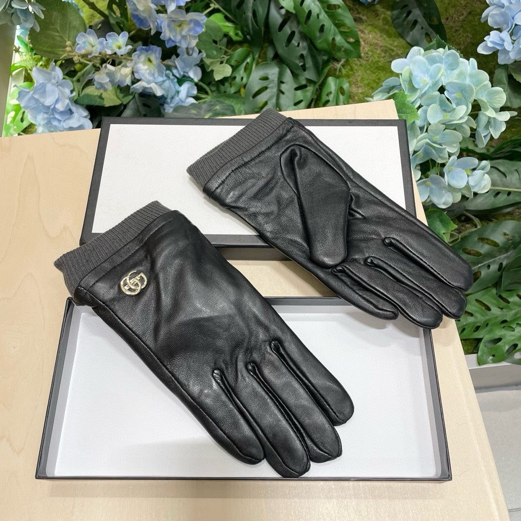 GLOVES IN BLACK SHEEPSKIN MIX WOOL 463824 mysite