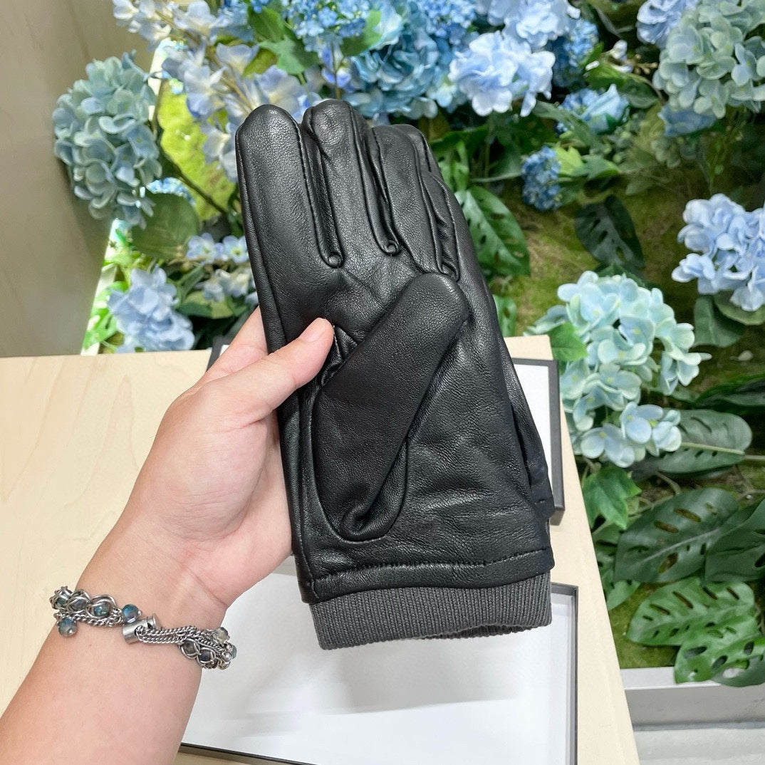 GLOVES IN BLACK SHEEPSKIN MIX WOOL 463824 mysite