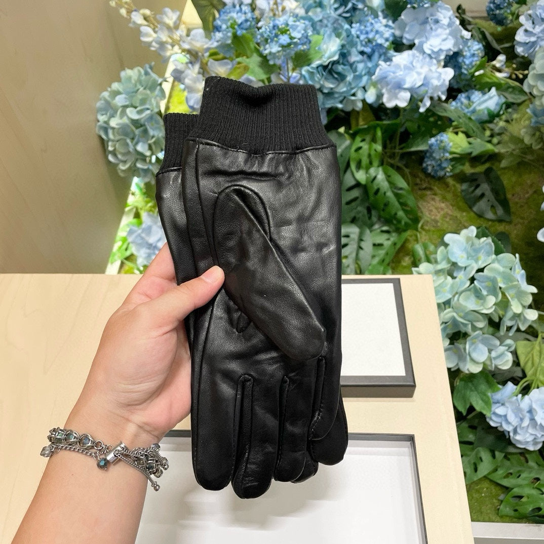 HORSEBIT GLOVES IN BLACK LAMBSKIN MIX WOOL 464975 mysite