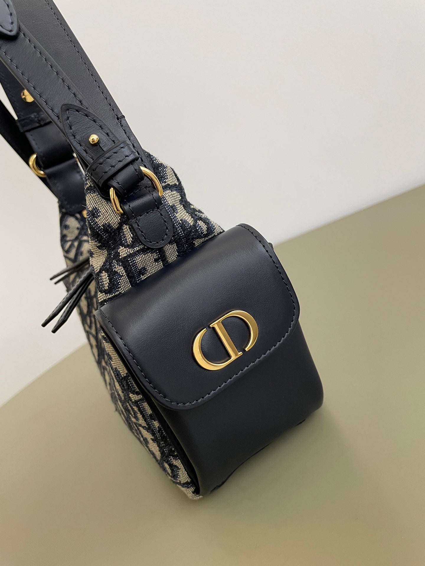 CD Medium Dream Bag 18 Blue Oblique Jacquard and Calfskin mysite