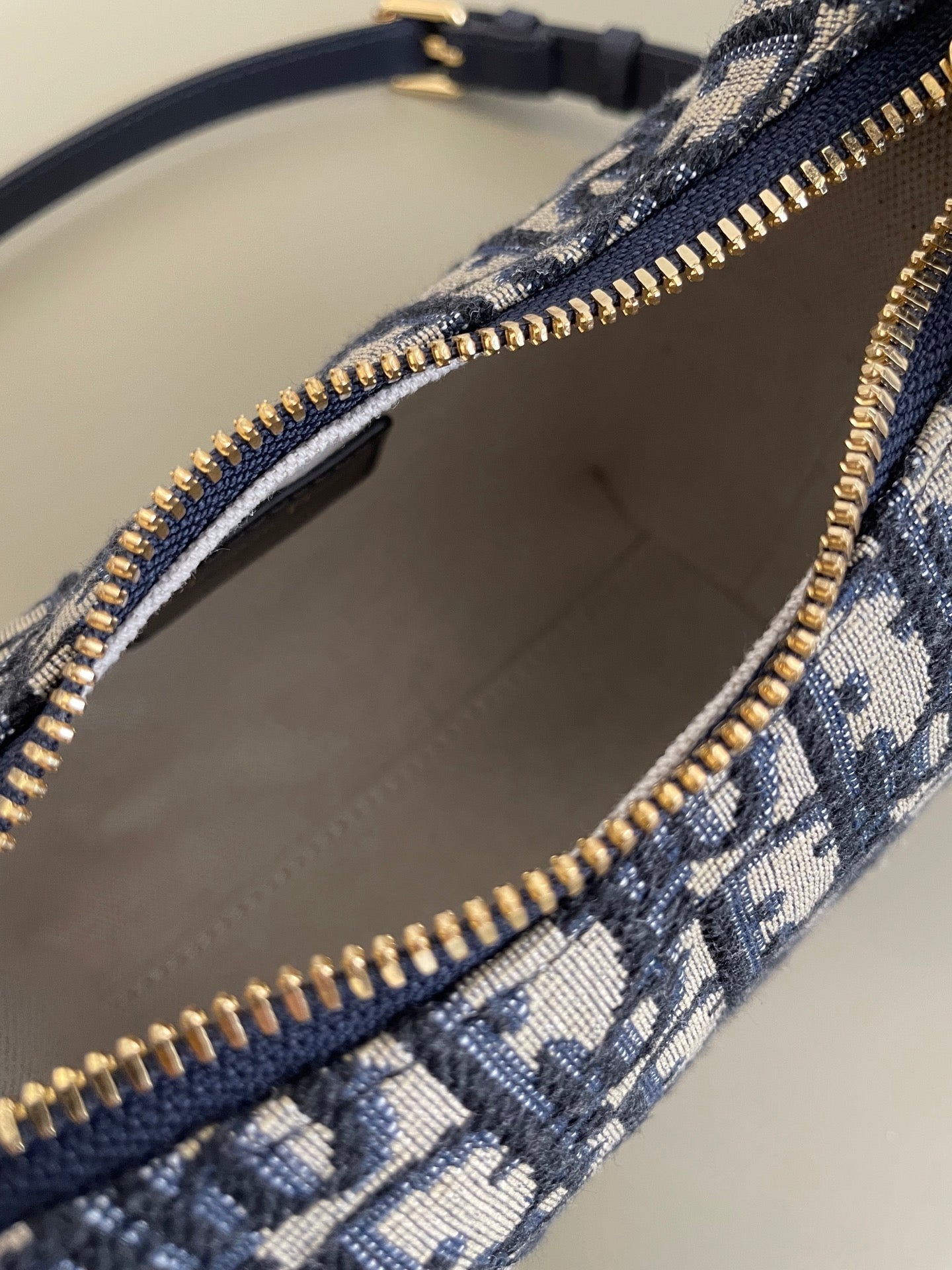 CD Medium Dream Bag 18 Blue Oblique Jacquard and Calfskin mysite