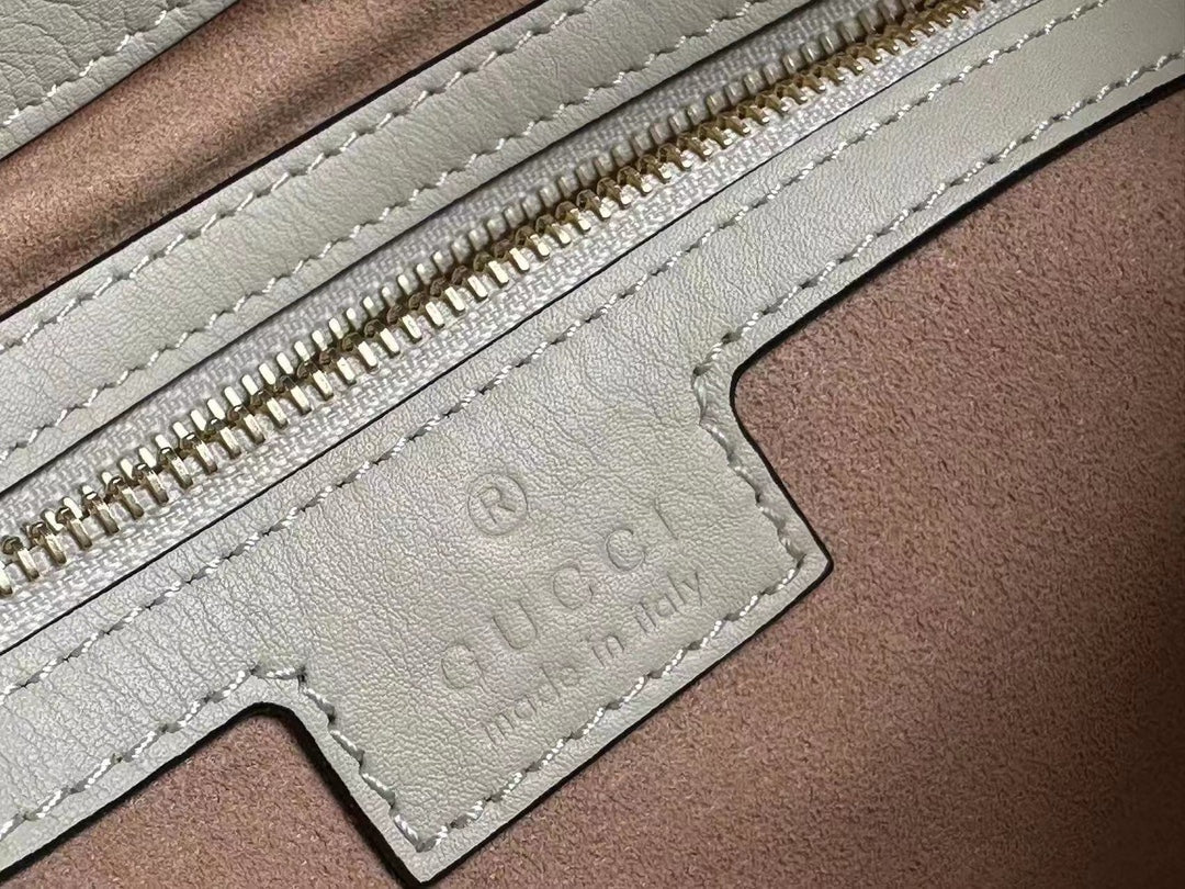 GG PADLOCK 32 SHOULDER BAG BEIGE CANVAS AND WHITE CALFSKIN mysite