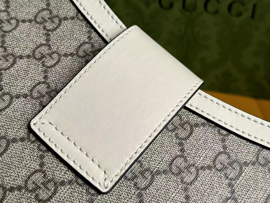 GG PADLOCK 32 SHOULDER BAG BEIGE CANVAS AND WHITE CALFSKIN mysite