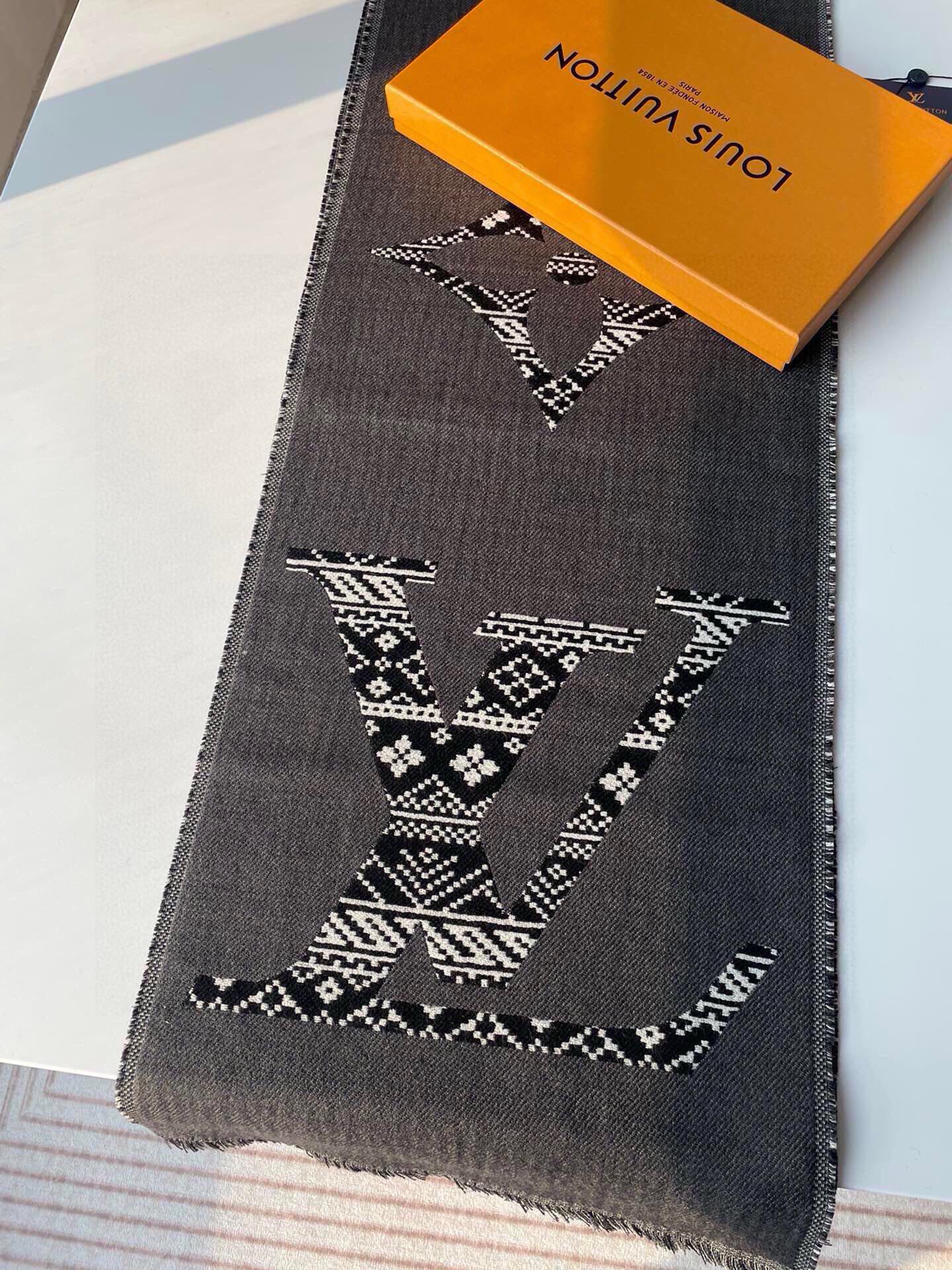 SCARF 200 CM IN MOUSE GRAY WOOL 390039 mysite