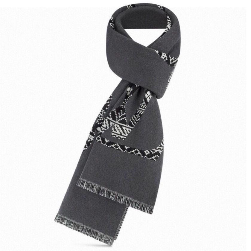 SCARF 200 CM IN MOUSE GRAY WOOL 390039 mysite