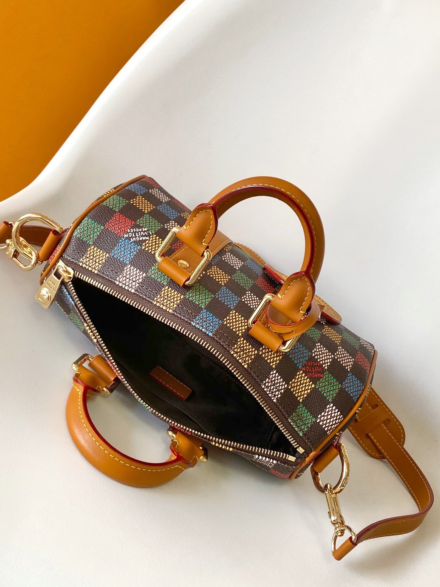 Lv Keepall Bandouliere 25 Multicolor Damier Ebene Canvas GHW mysite