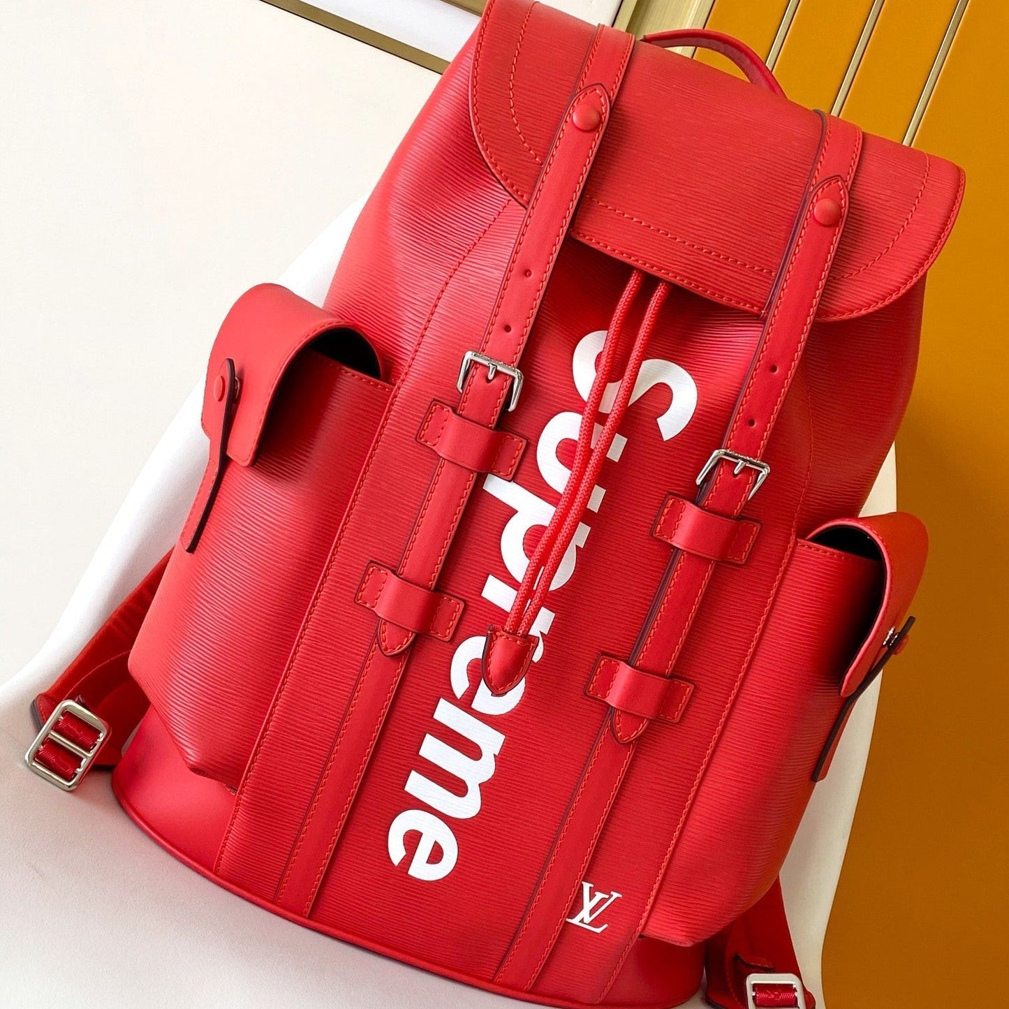 LV x Supreme Christopher Backpack Red Epi XL Cowhide 268773 mysite