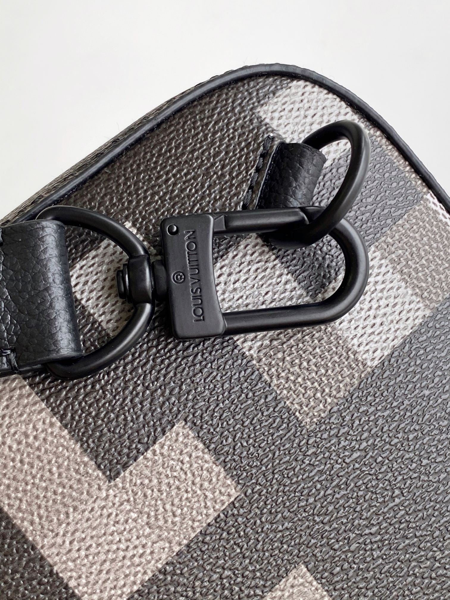 Lv Avenue Slingbag Black Damoflage Black Canvas- Black Metal mysite