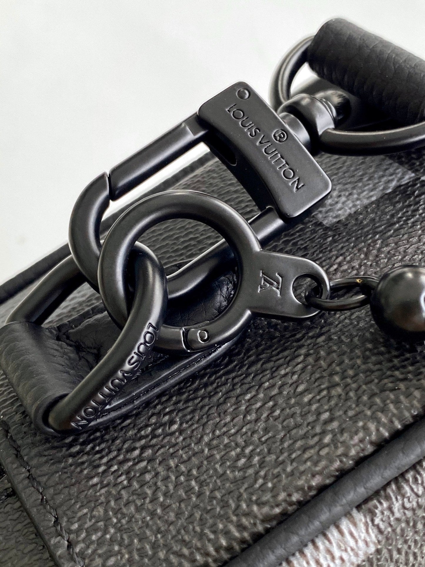 Lv Mini Soft Trunk 18.5 Black Damoflage Black Canvas- Black Metal mysite