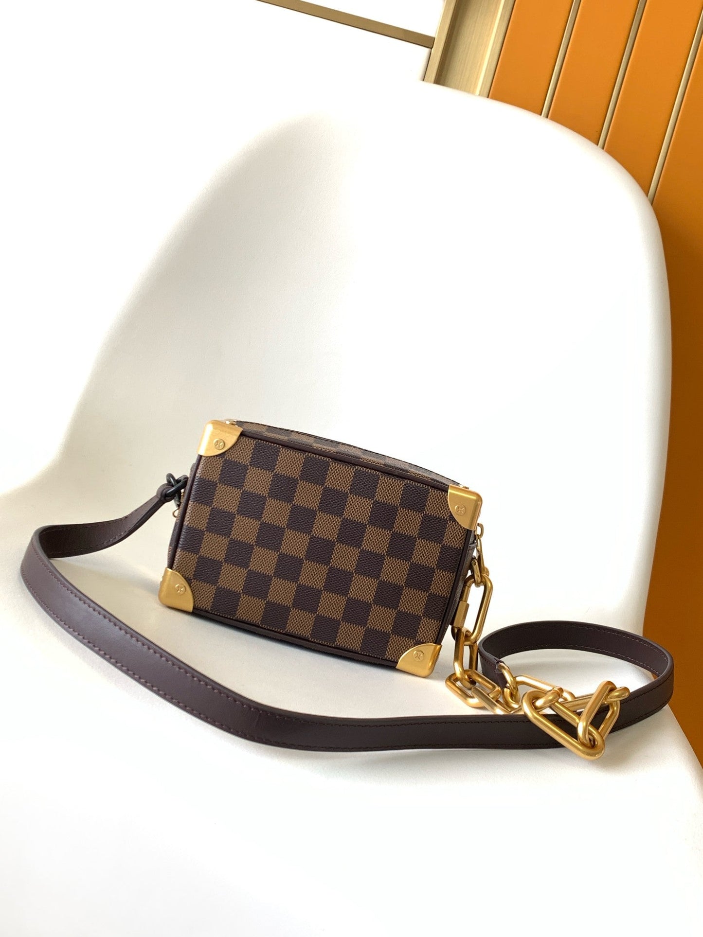 LV Mini Soft Trunk With Chain  Brown Damier Ebene Canvas GHW 268794 mysite