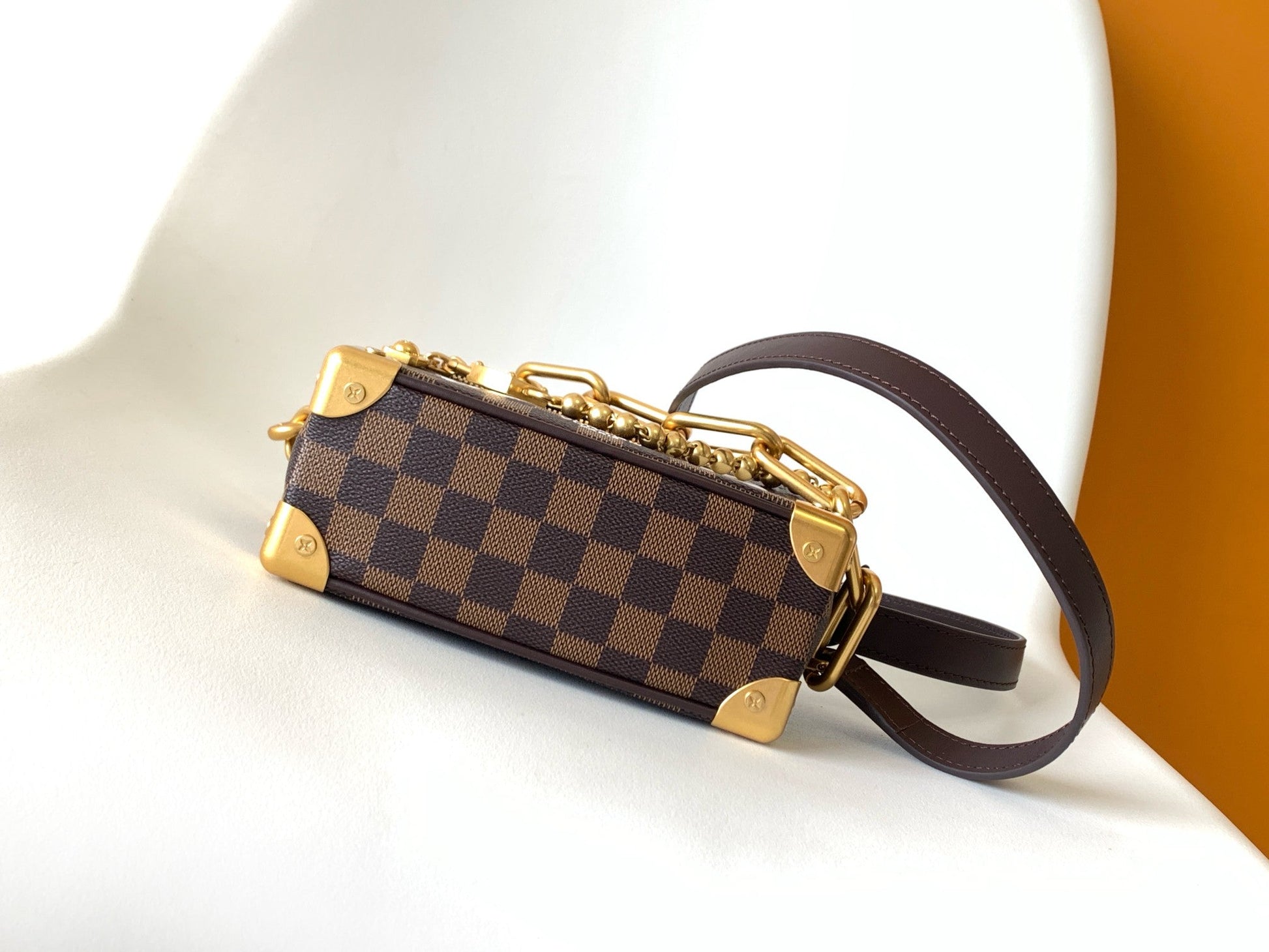LV Mini Soft Trunk With Chain  Brown Damier Ebene Canvas GHW 268794 mysite