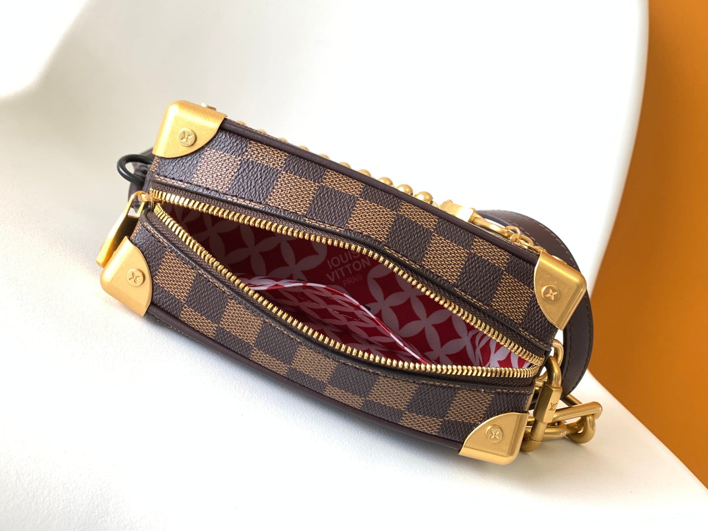 LV Mini Soft Trunk With Chain  Brown Damier Ebene Canvas GHW 268794 mysite