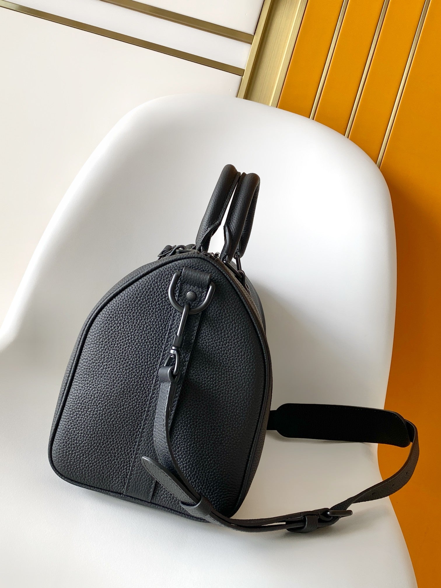 LV Keepall Bandoulière 35 Bag Black Embossed Monogram Empreinte Cowhide 268064 mysite