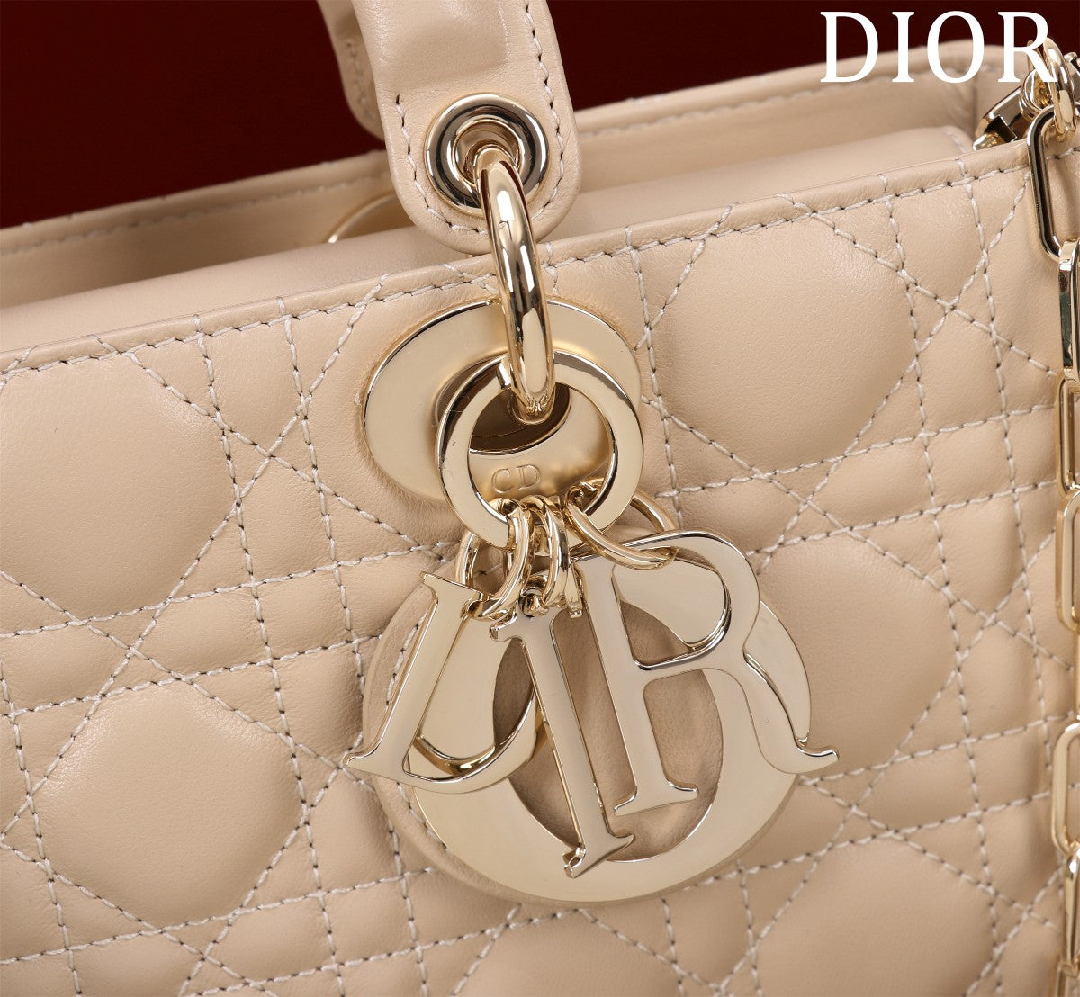 medium lady d-joy 26 light beige lambskin mysite