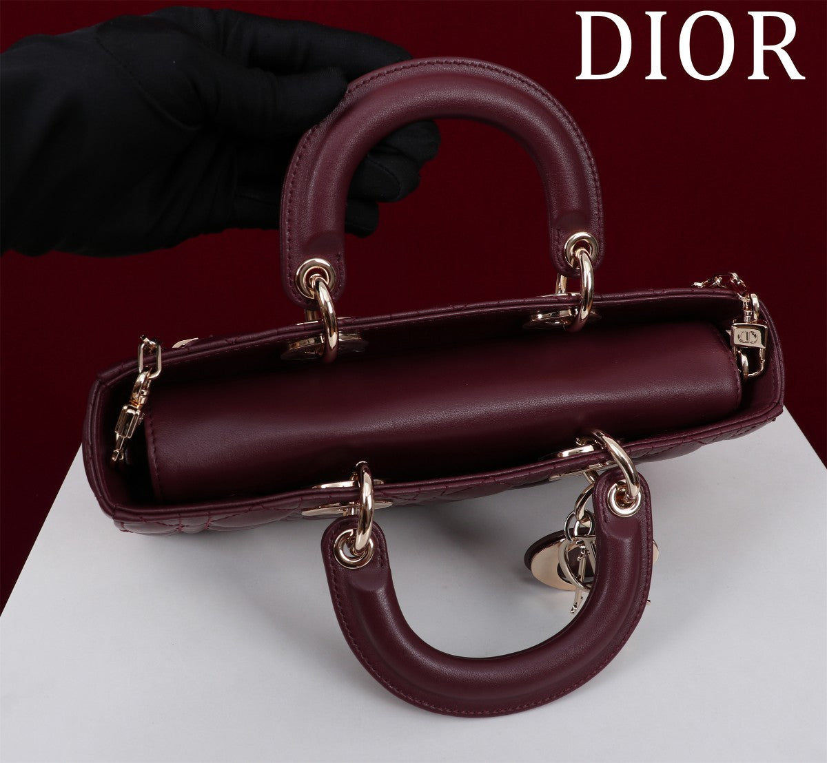 medium lady d-joy 26 burgundy lambskin mysite