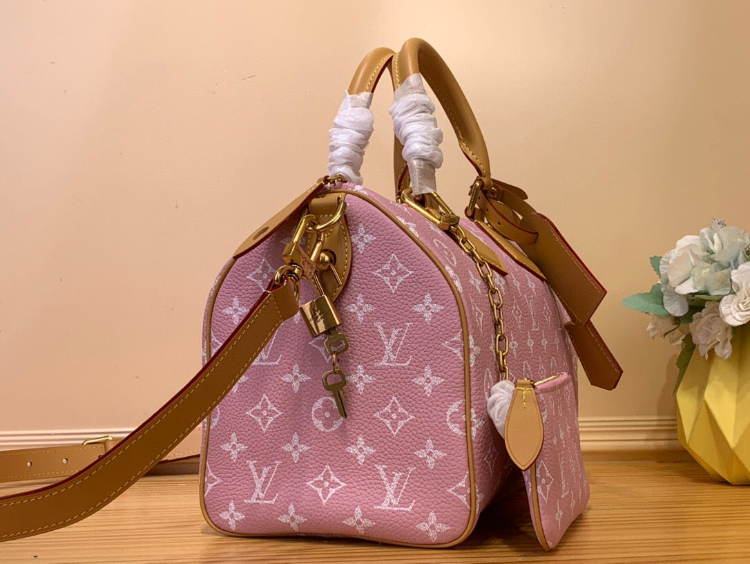 LV Speedy P9 Bandouliere 30 Pink Pastel Calfskin 203345 mysite